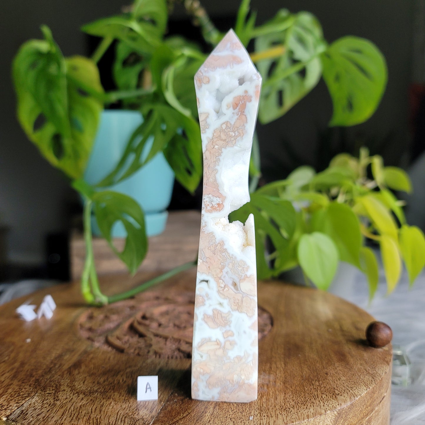 Pink Agate Tower – Soothing Energy & Heart Healing Crystal