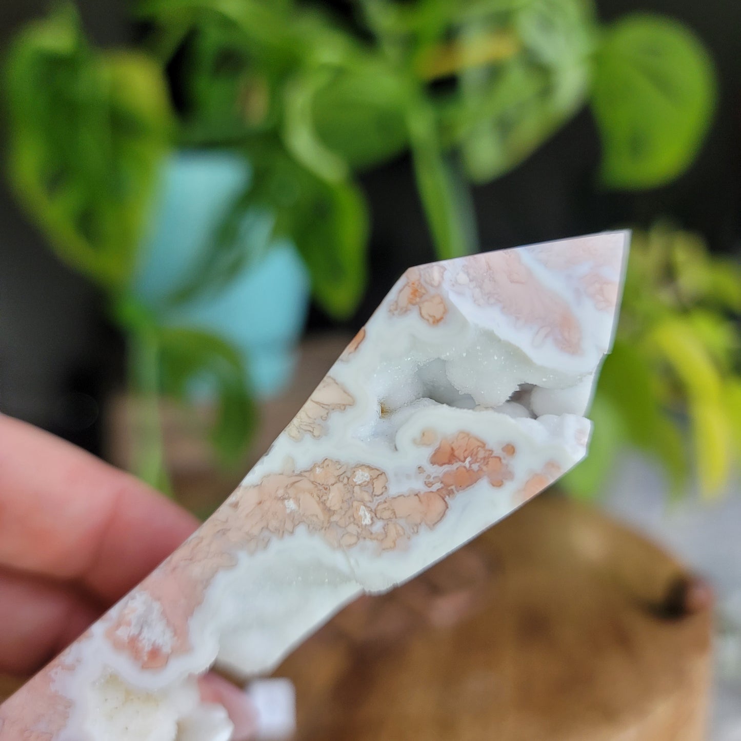 Pink Agate Tower – Soothing Energy & Heart Healing Crystal
