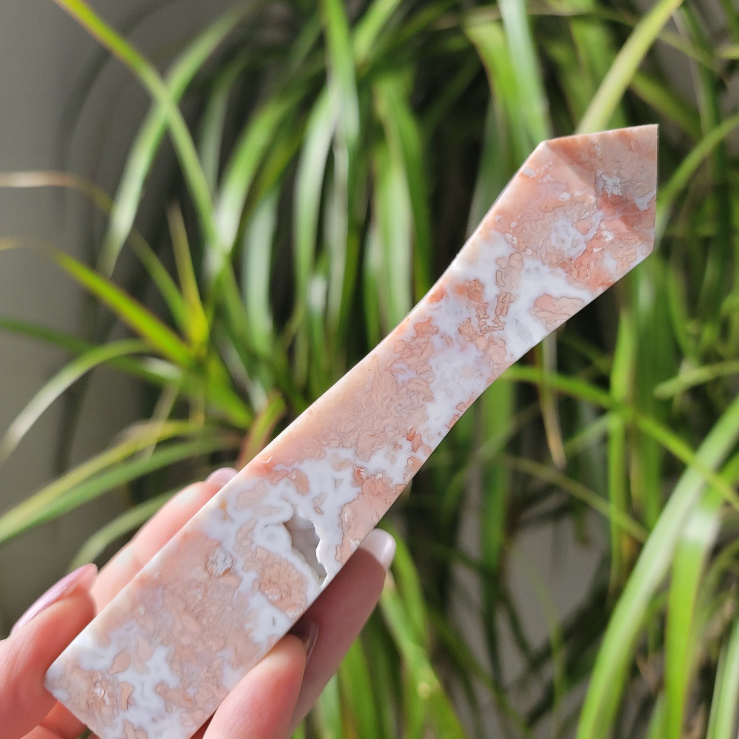 Pink Agate Tower – Soothing Energy & Heart Healing Crystal