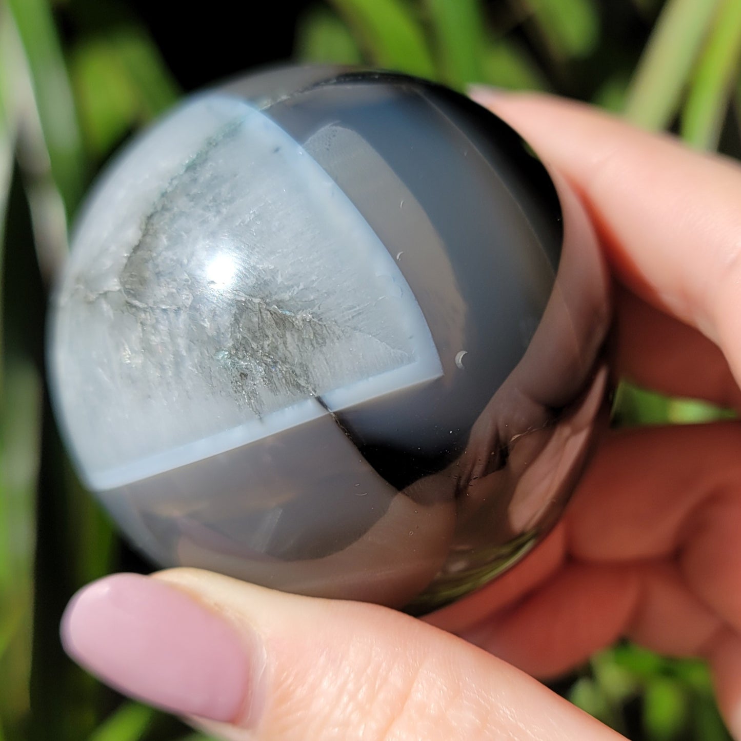Black Onyx Sphere With Quartz: Grounded Elegance and Clear Energies