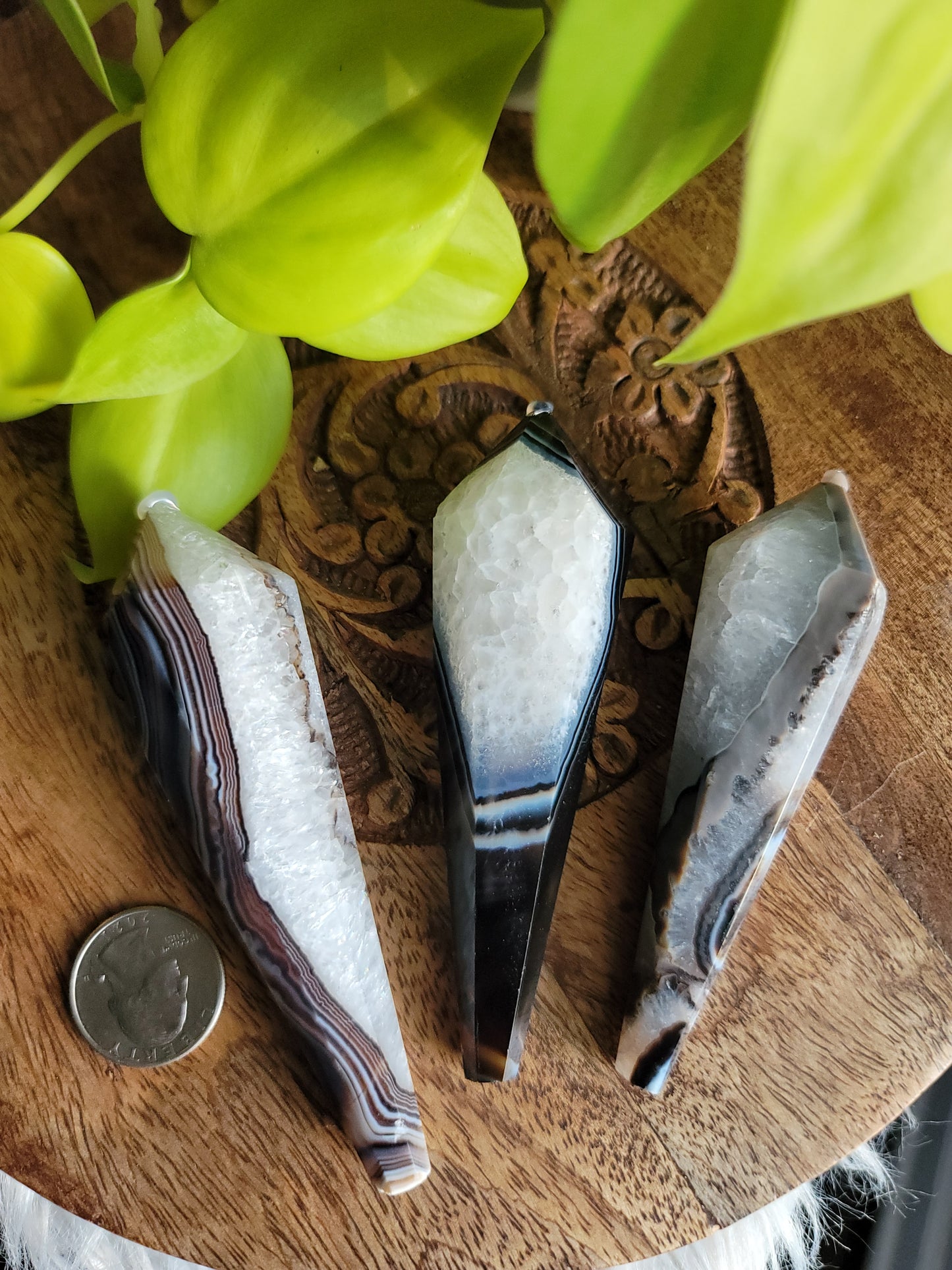 Black Agate Wand with Quartz: Grounded Elegance and Clear Energies