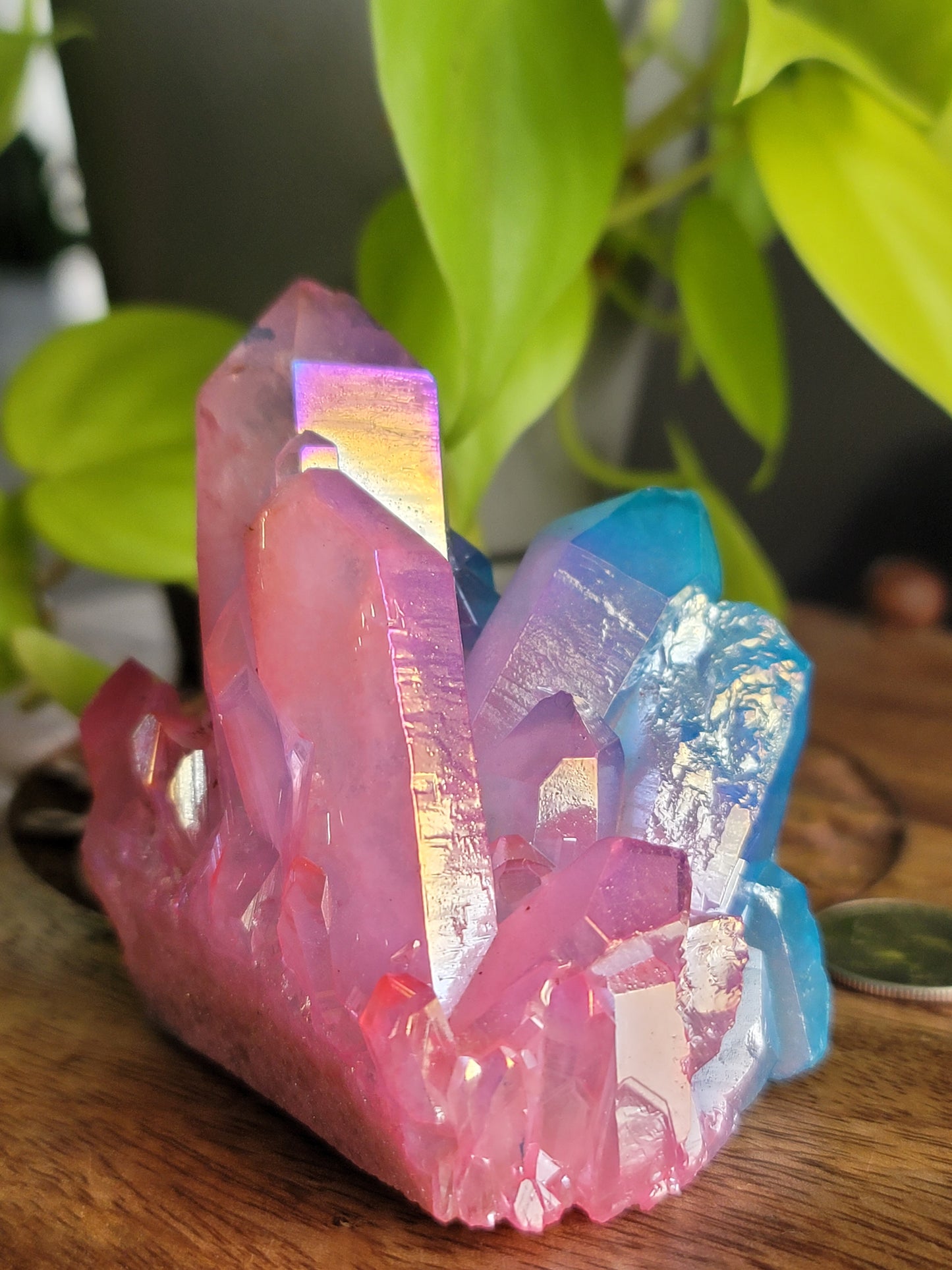 Aura Quartz Cluster: Radiant Spectrum of Healing Energies 3"