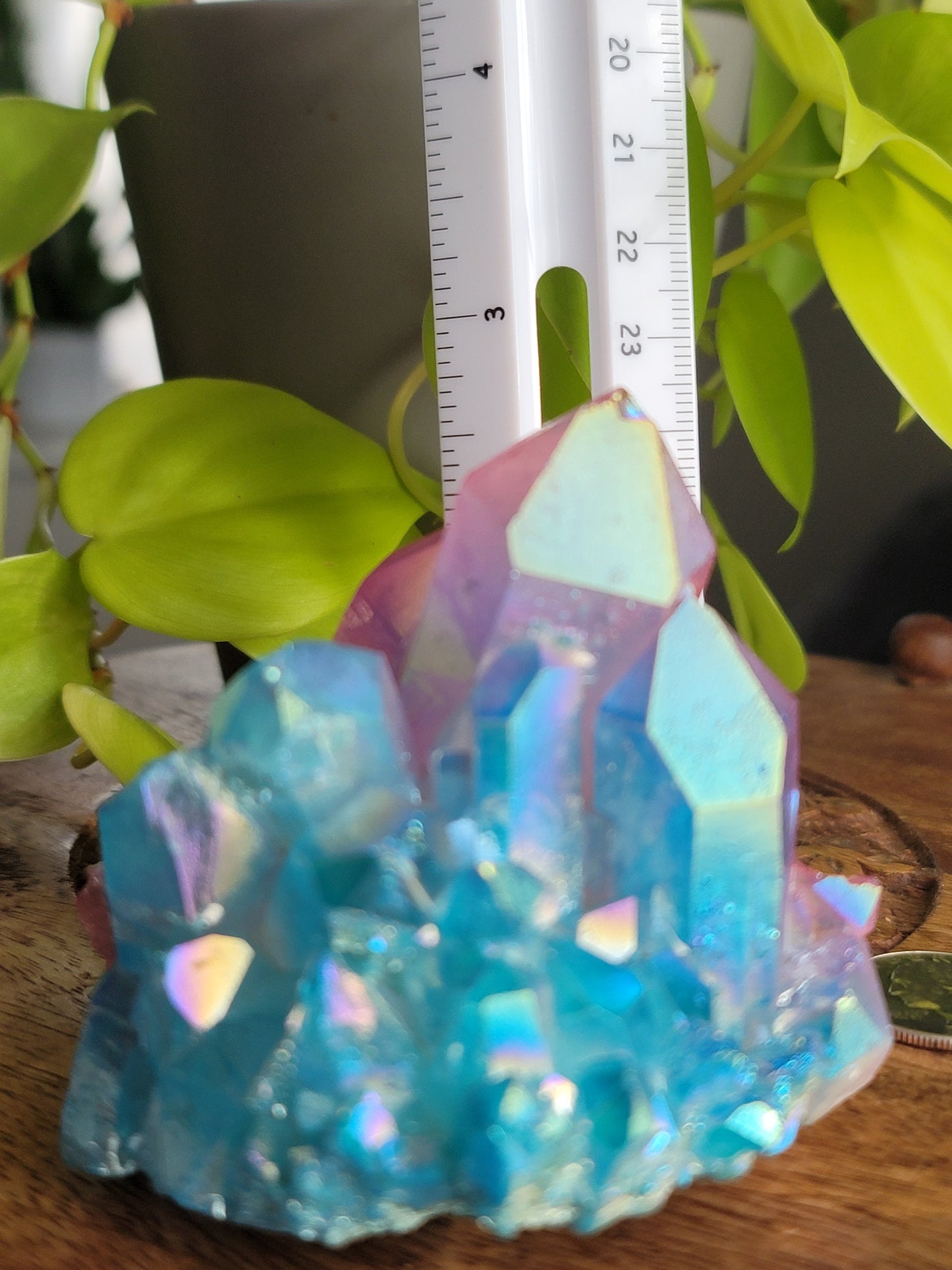 Aura Quartz Cluster: Radiant Spectrum of Healing Energies 3"