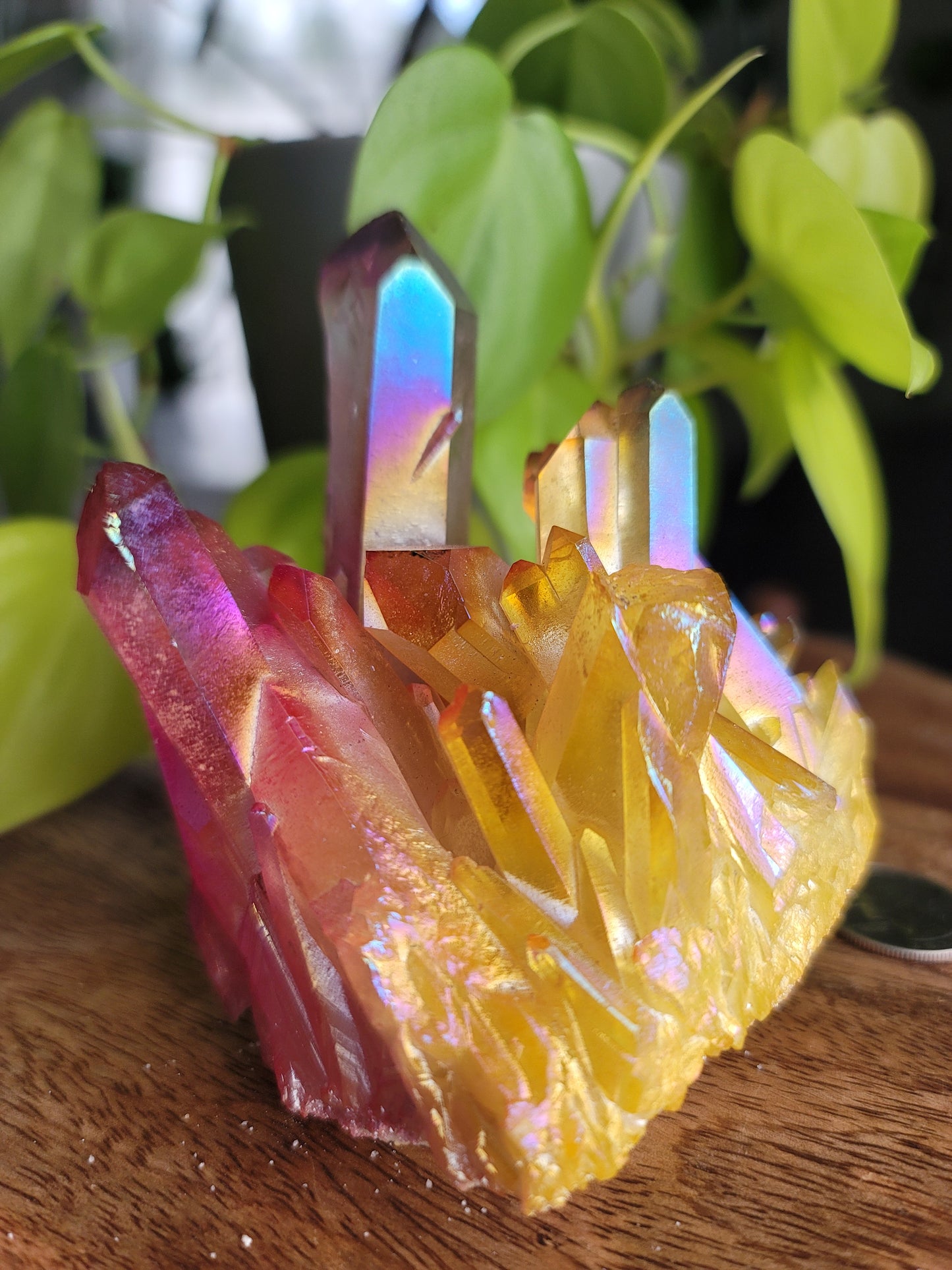 Aura Quartz Cluster: Radiant Spectrum of Healing Energies 3"
