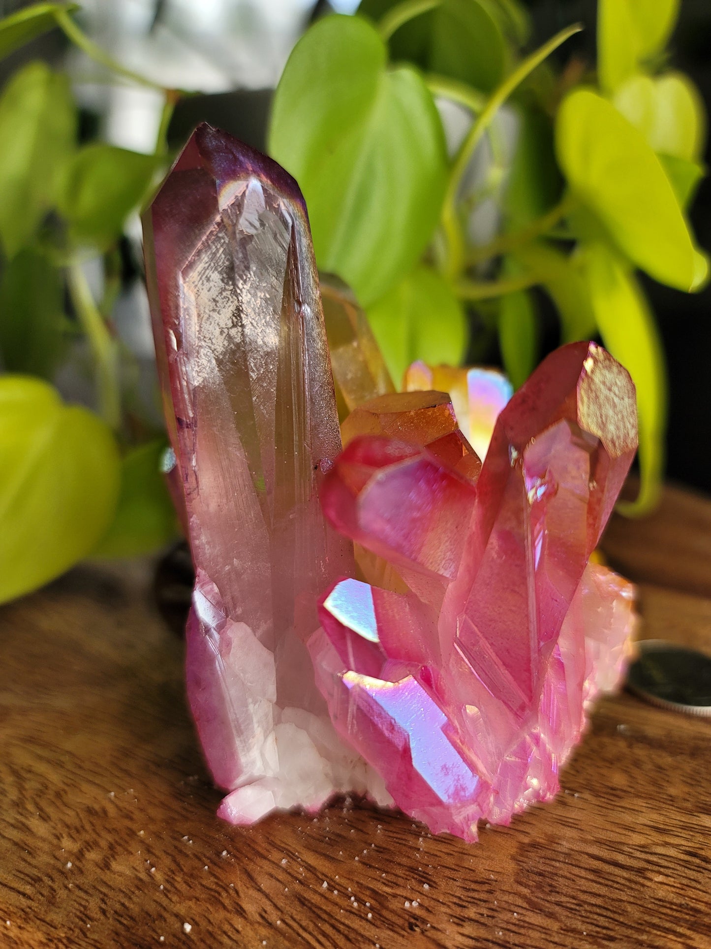Aura Quartz Cluster: Radiant Spectrum of Healing Energies 3"
