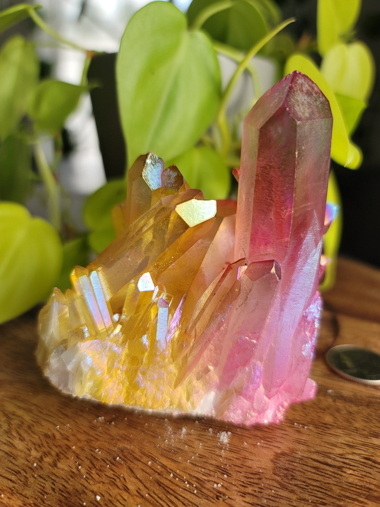 Aura Quartz Cluster: Radiant Spectrum of Healing Energies 3"