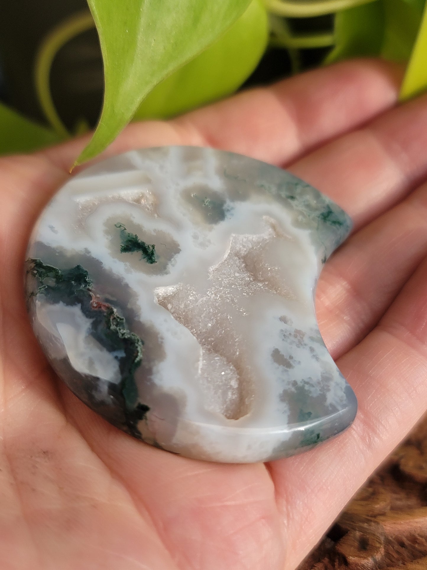 Moss Agate Moon: Nature's Tranquility and Grounding Energy