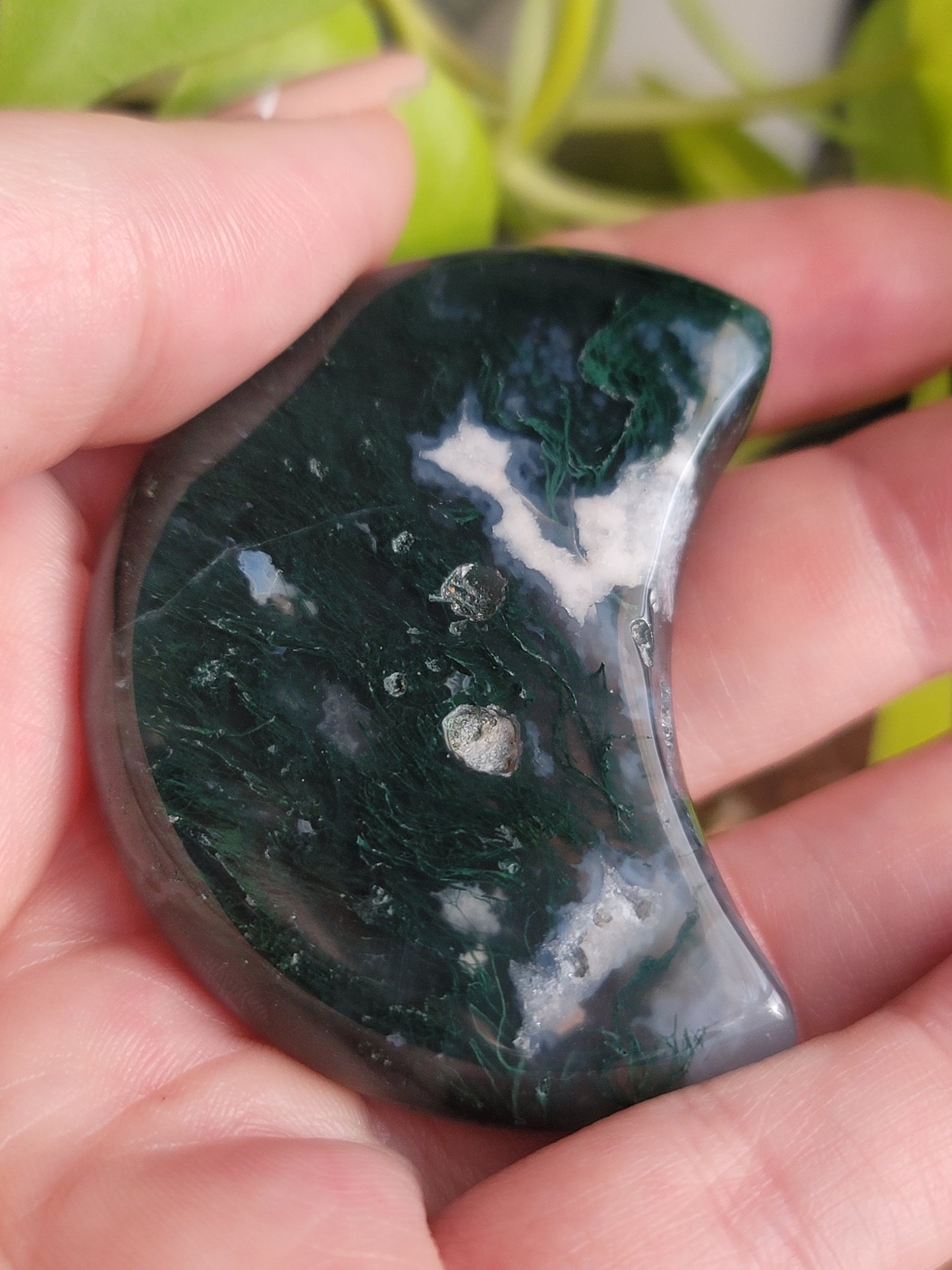 Moss Agate Moon: Nature's Tranquility and Grounding Energy