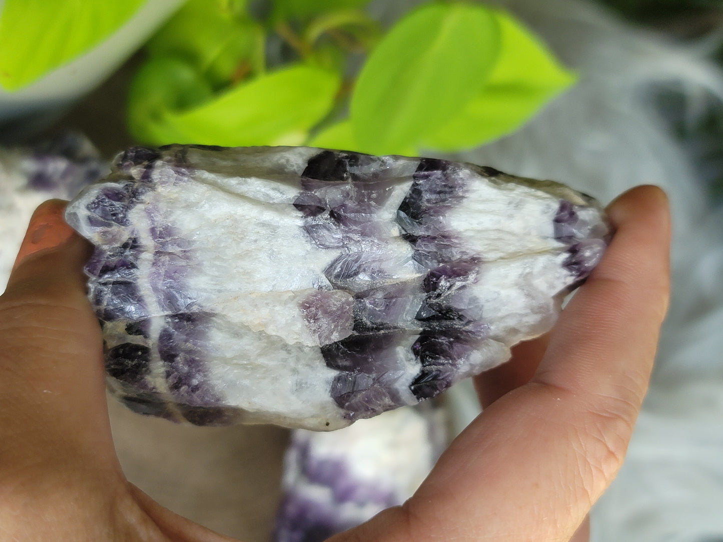 Raw Brazilian Chevron Dream Amethyst: Layers of Spiritual Harmony and Intuition