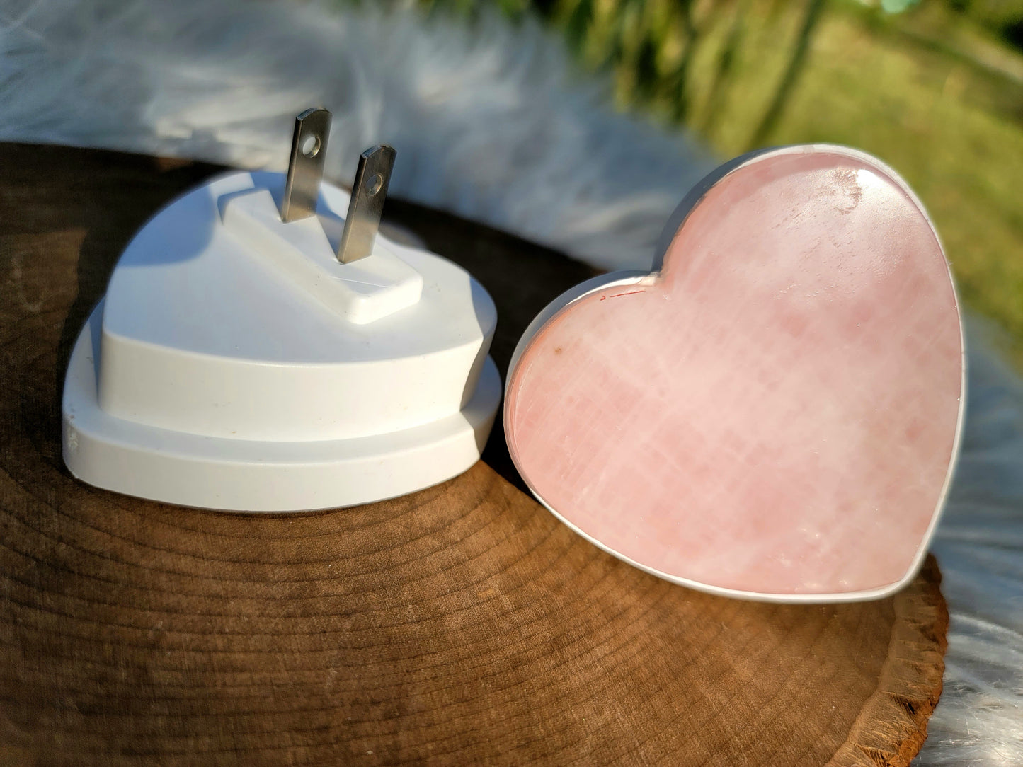 Crystal Heart Night Lights – Rose Quartz & Fluorite
