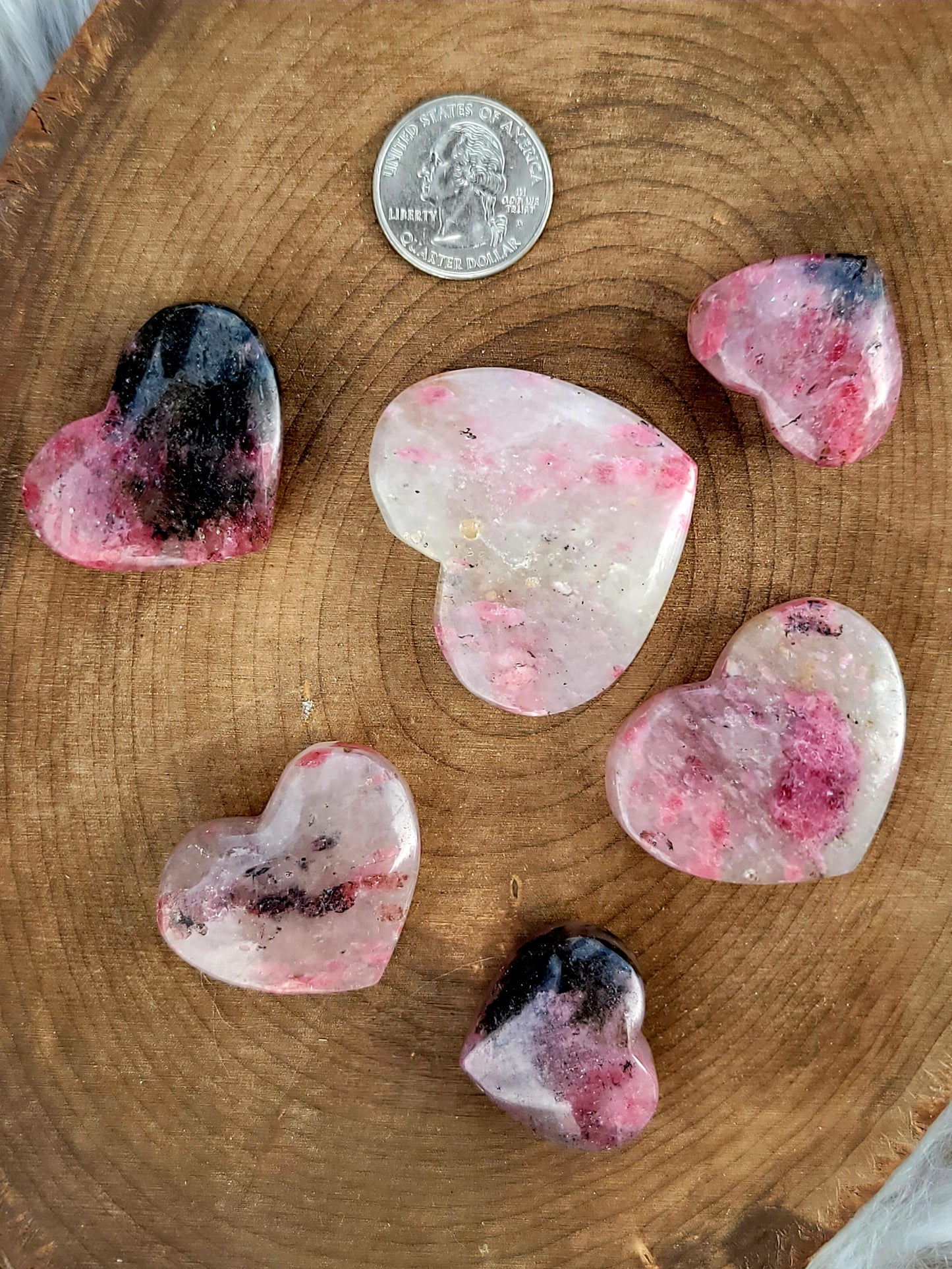 Pink & Black Tourmaline in Quartz Heart – Protection, Self-Love & Emotional Balance