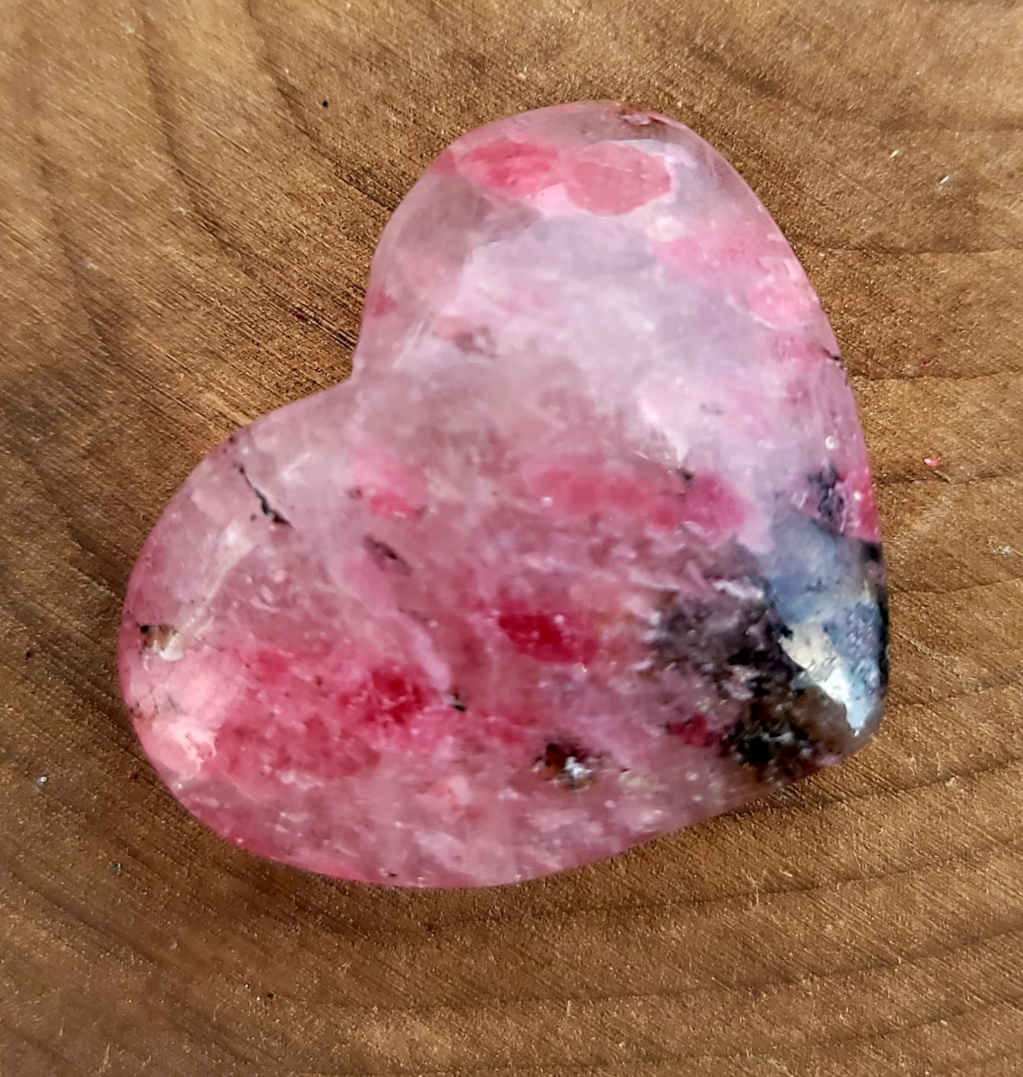 Pink & Black Tourmaline in Quartz Heart – Protection, Self-Love & Emotional Balance