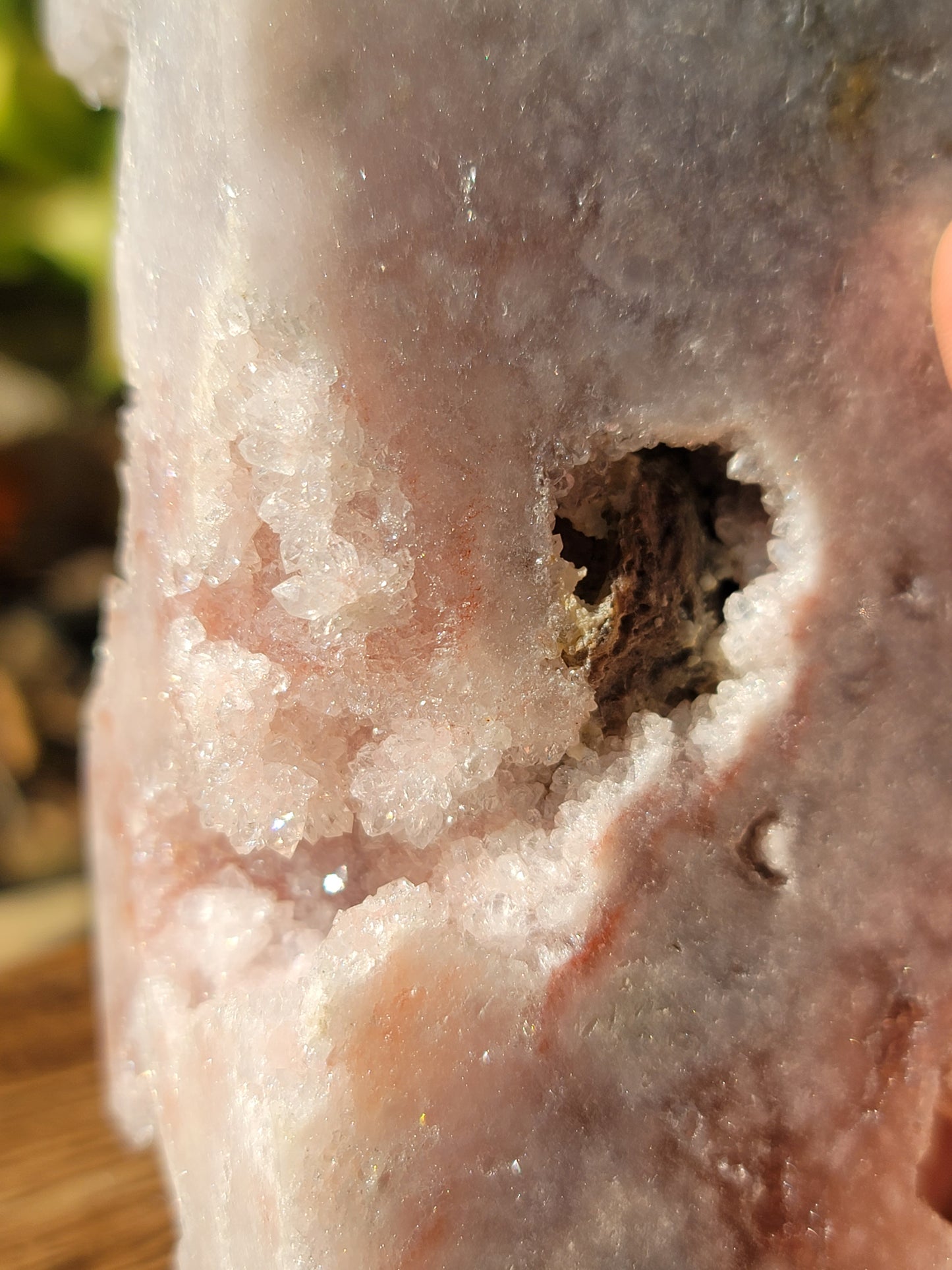 Druzy Pink Amethyst Tower – 7” Statement Crystal for Love & Intuition