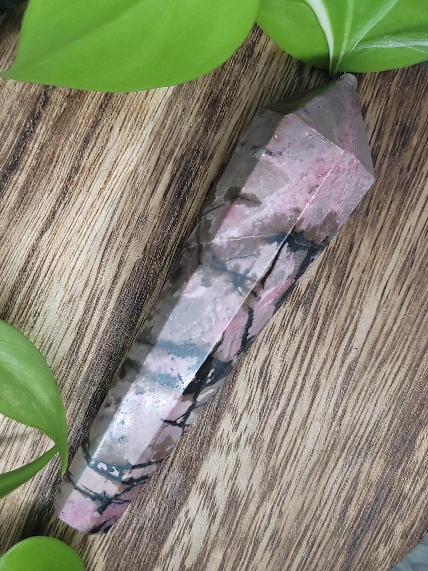 Rhodonite Wand – Crystal for Emotional Healing & Inner Strength