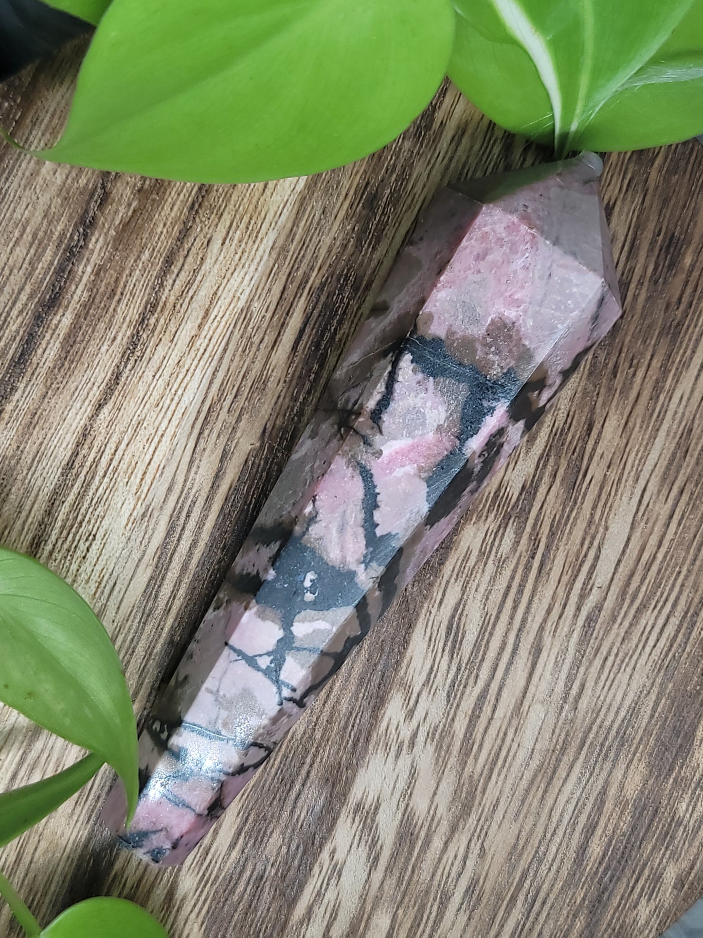 Rhodonite Wand – Crystal for Emotional Healing & Inner Strength