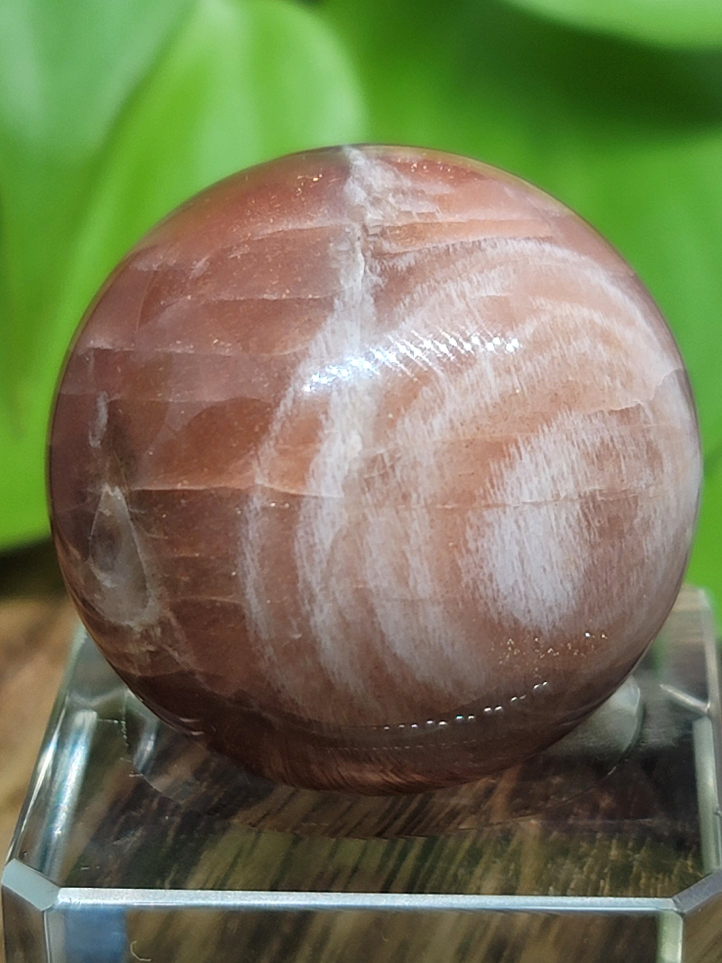 Peach Moonstone and Sunstone Sphere: Embrace Joy and Radiance
