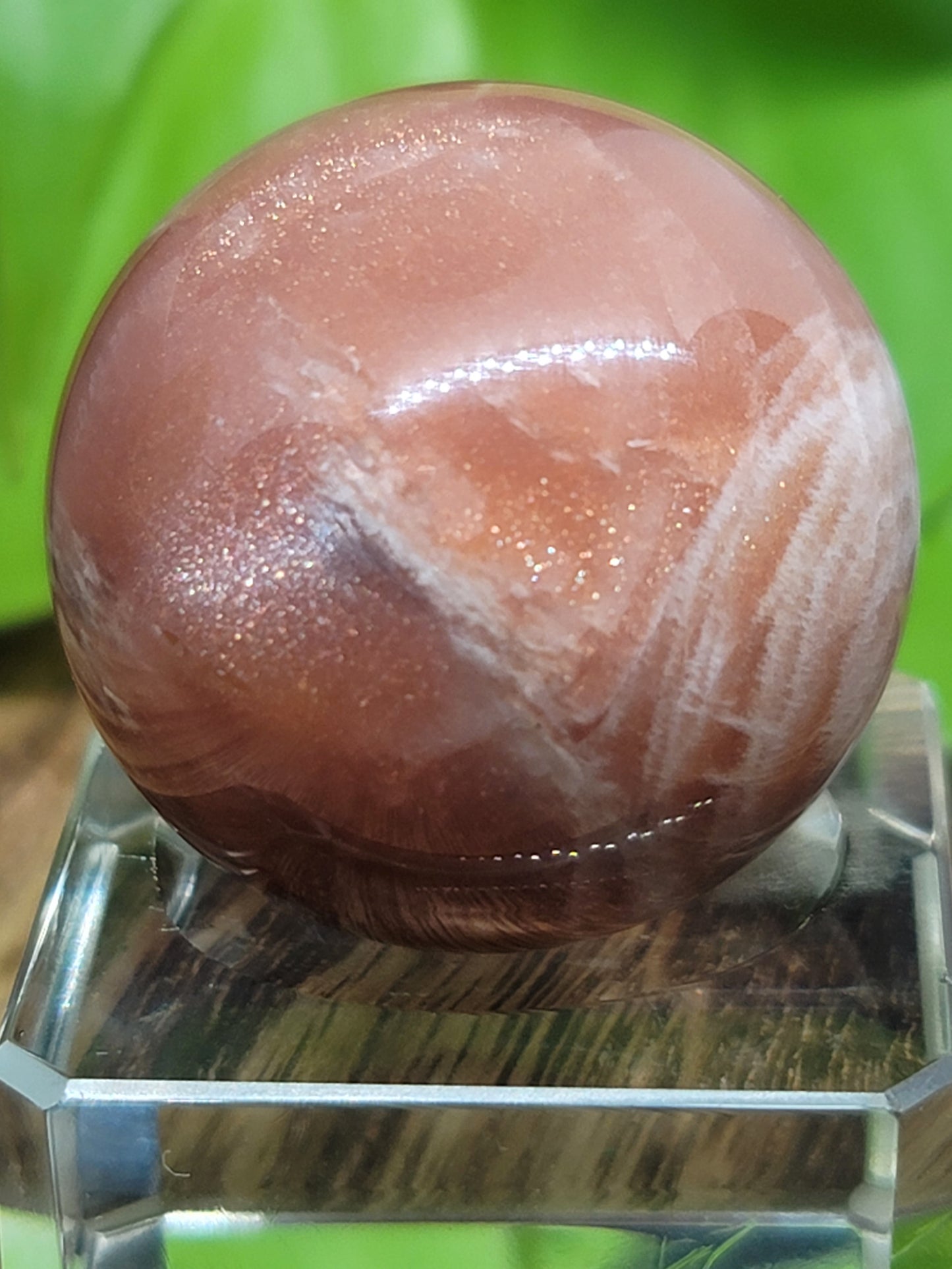 Peach Moonstone and Sunstone Sphere: Embrace Joy and Radiance