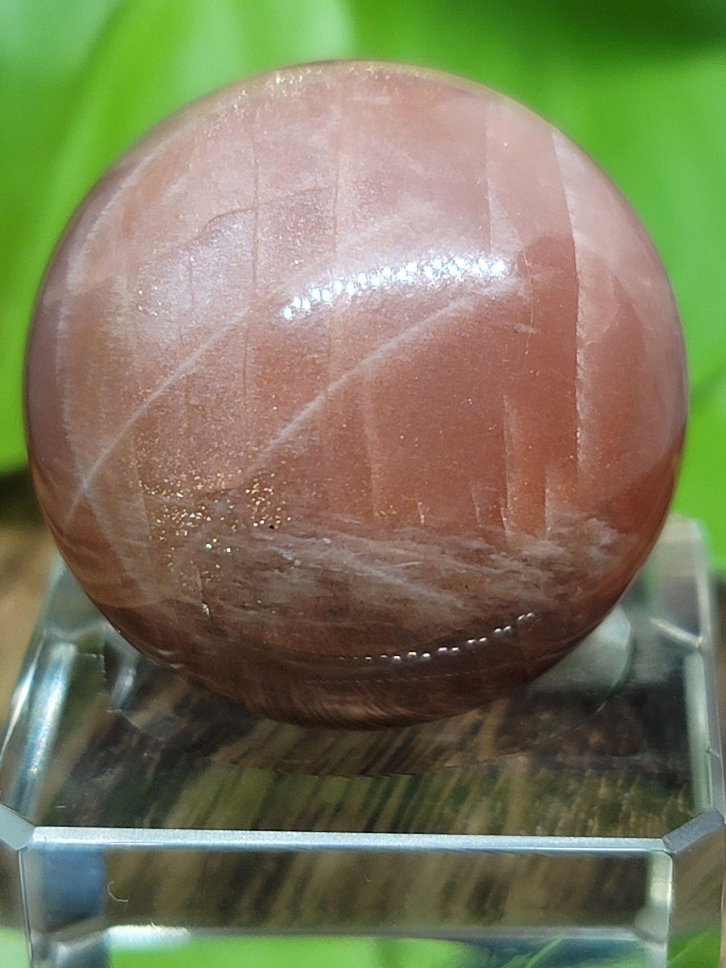 Peach Moonstone and Sunstone Sphere: Embrace Joy and Radiance