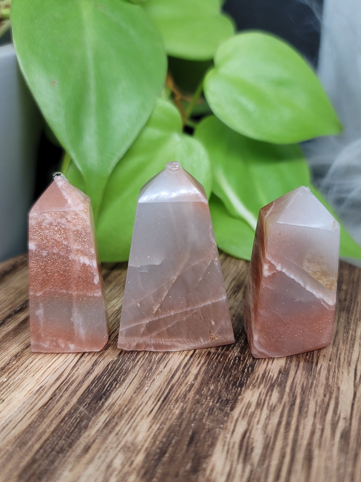 Peach Moonstone Sunstone Point: Radiant Joy and Inner Glow