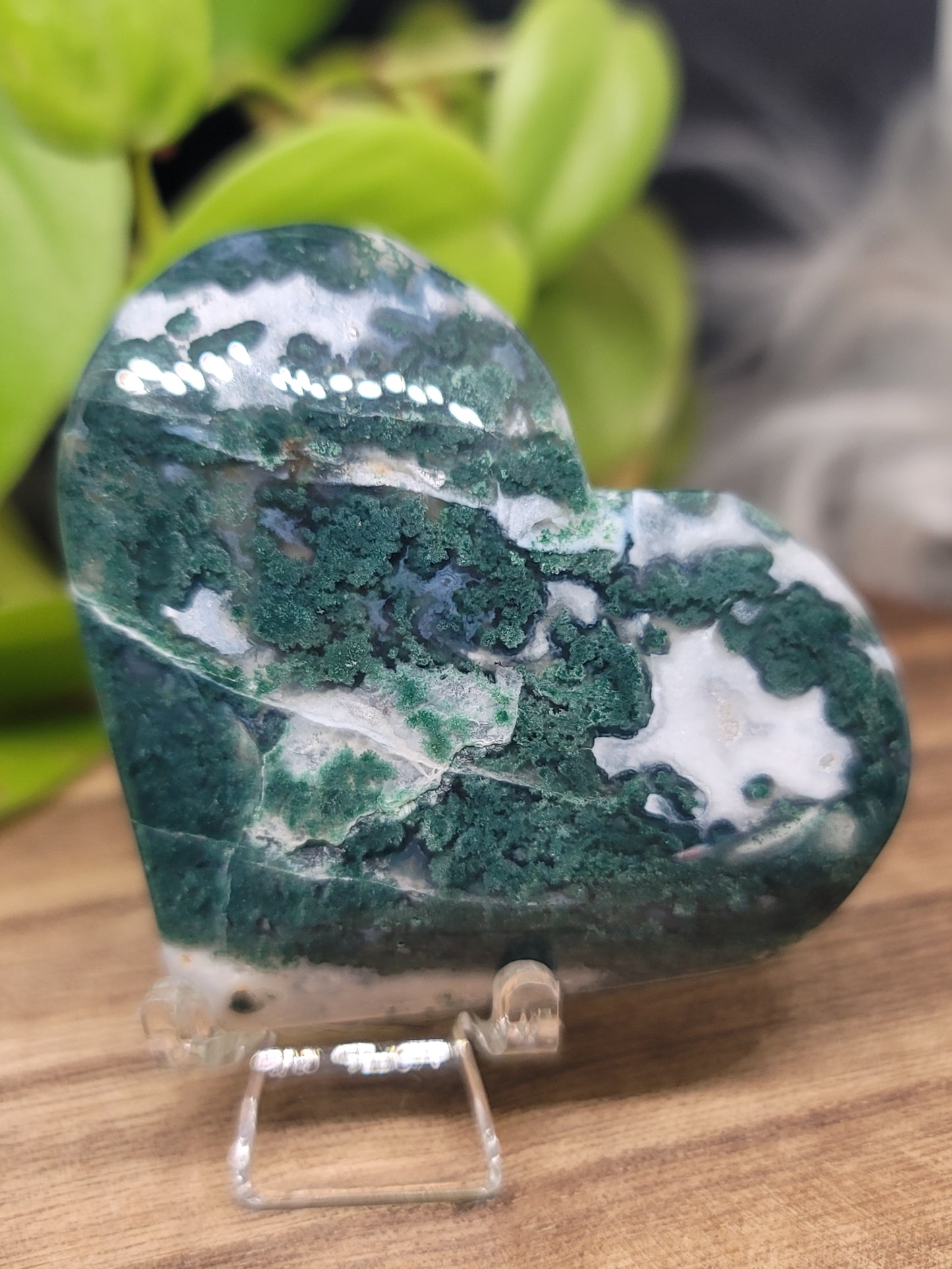 Moss Agate Heart: Earthy Connection and Nurturing Energy