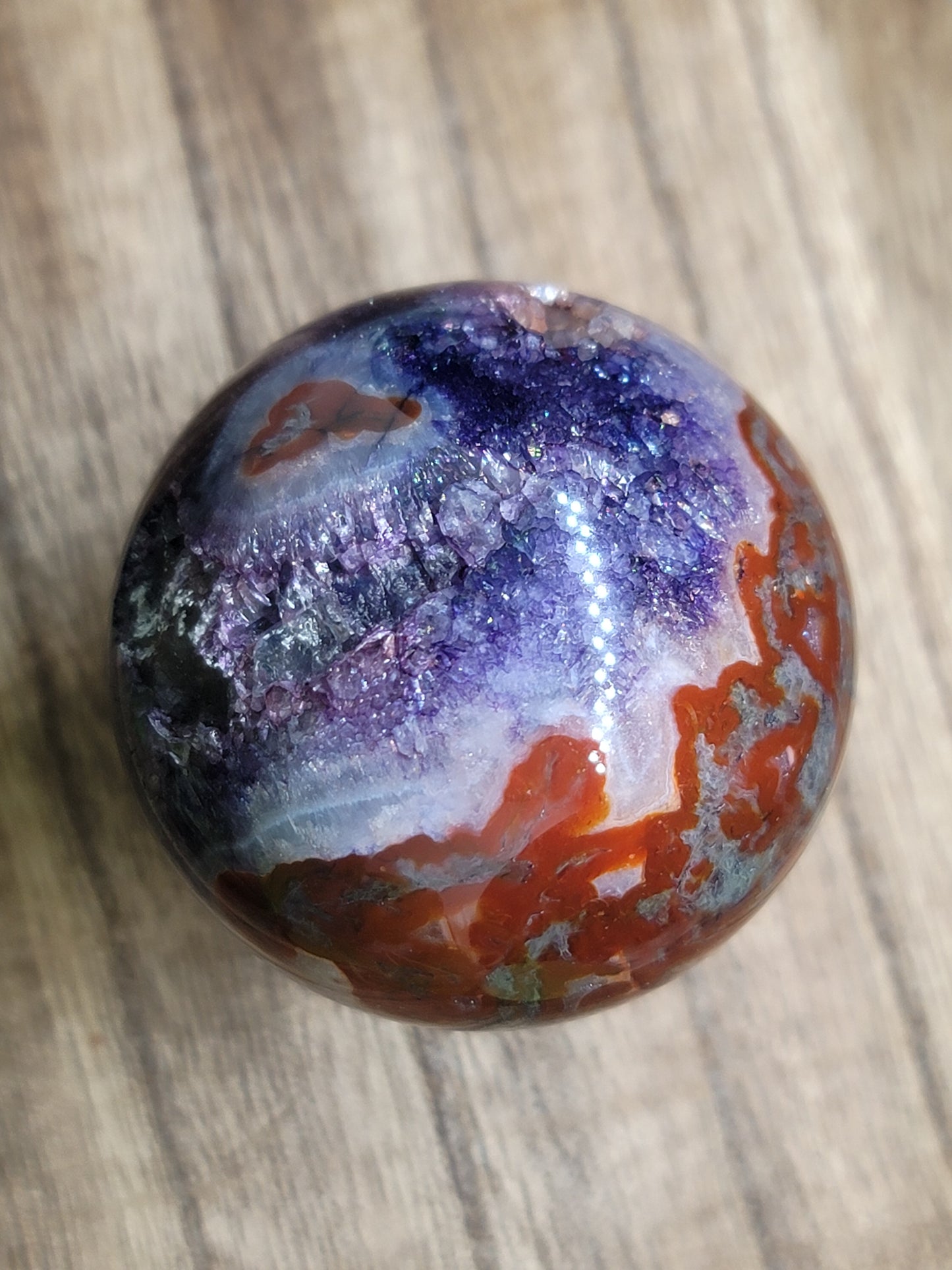 Druzy Moss Agate Sphere: Earthy Serenity and Natural Harmony