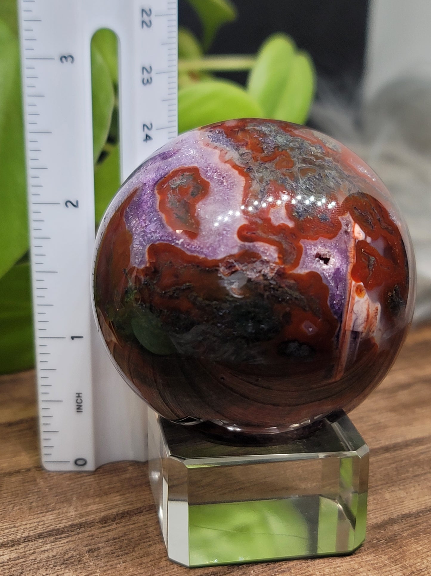Druzy Moss Agate Sphere: Earthy Serenity and Natural Harmony