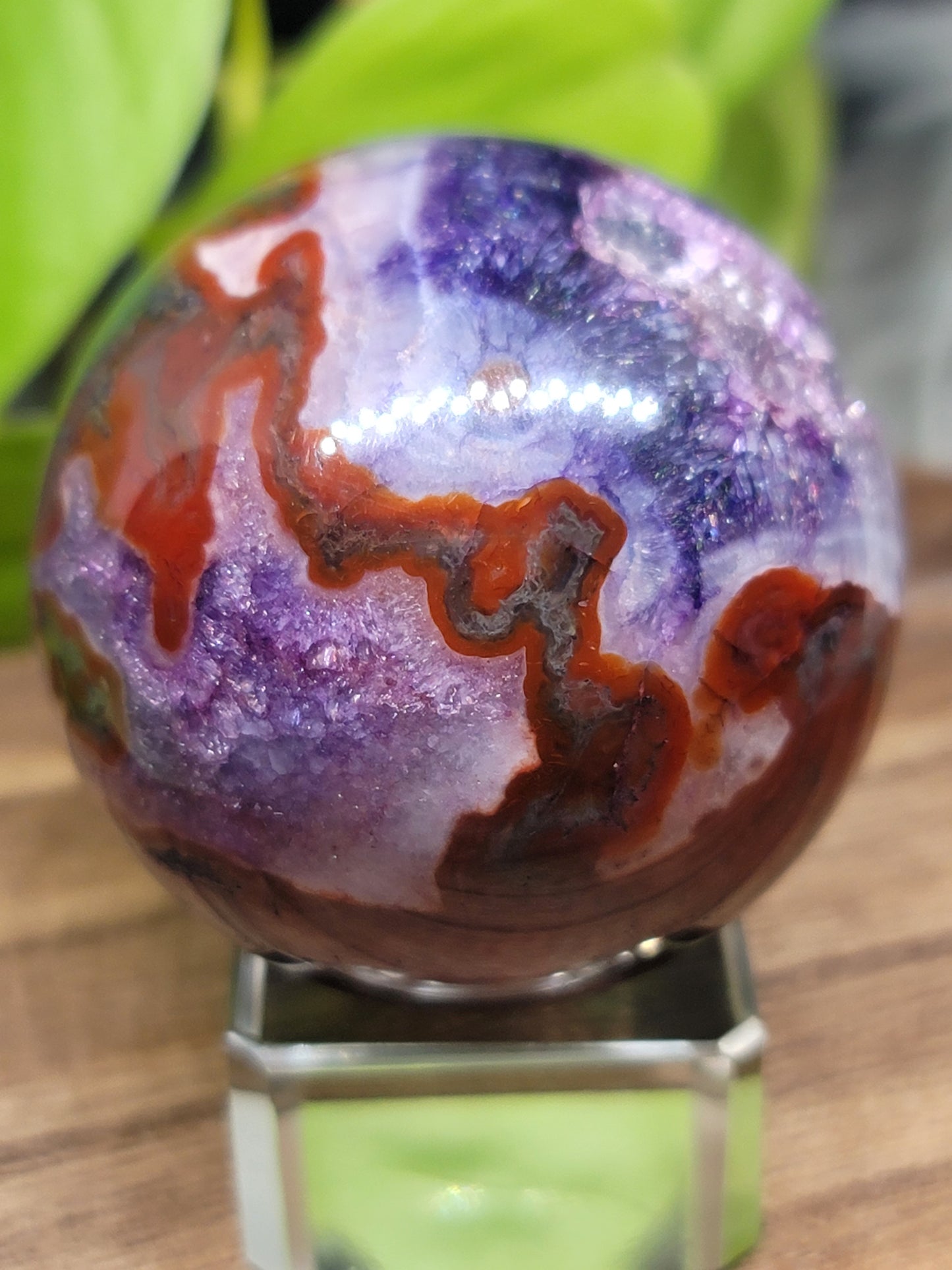 Druzy Moss Agate Sphere: Earthy Serenity and Natural Harmony