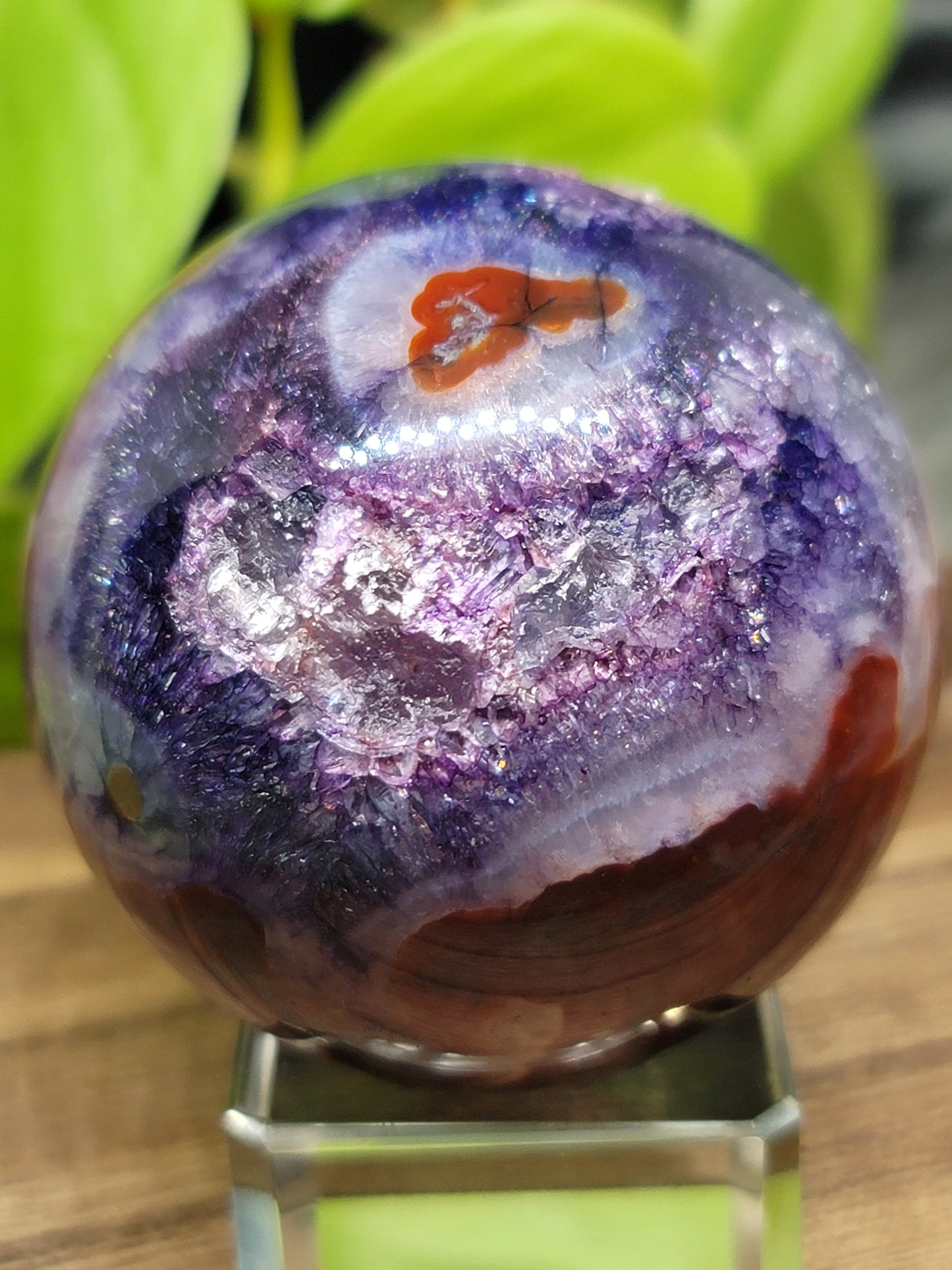 Druzy Moss Agate Sphere: Earthy Serenity and Natural Harmony