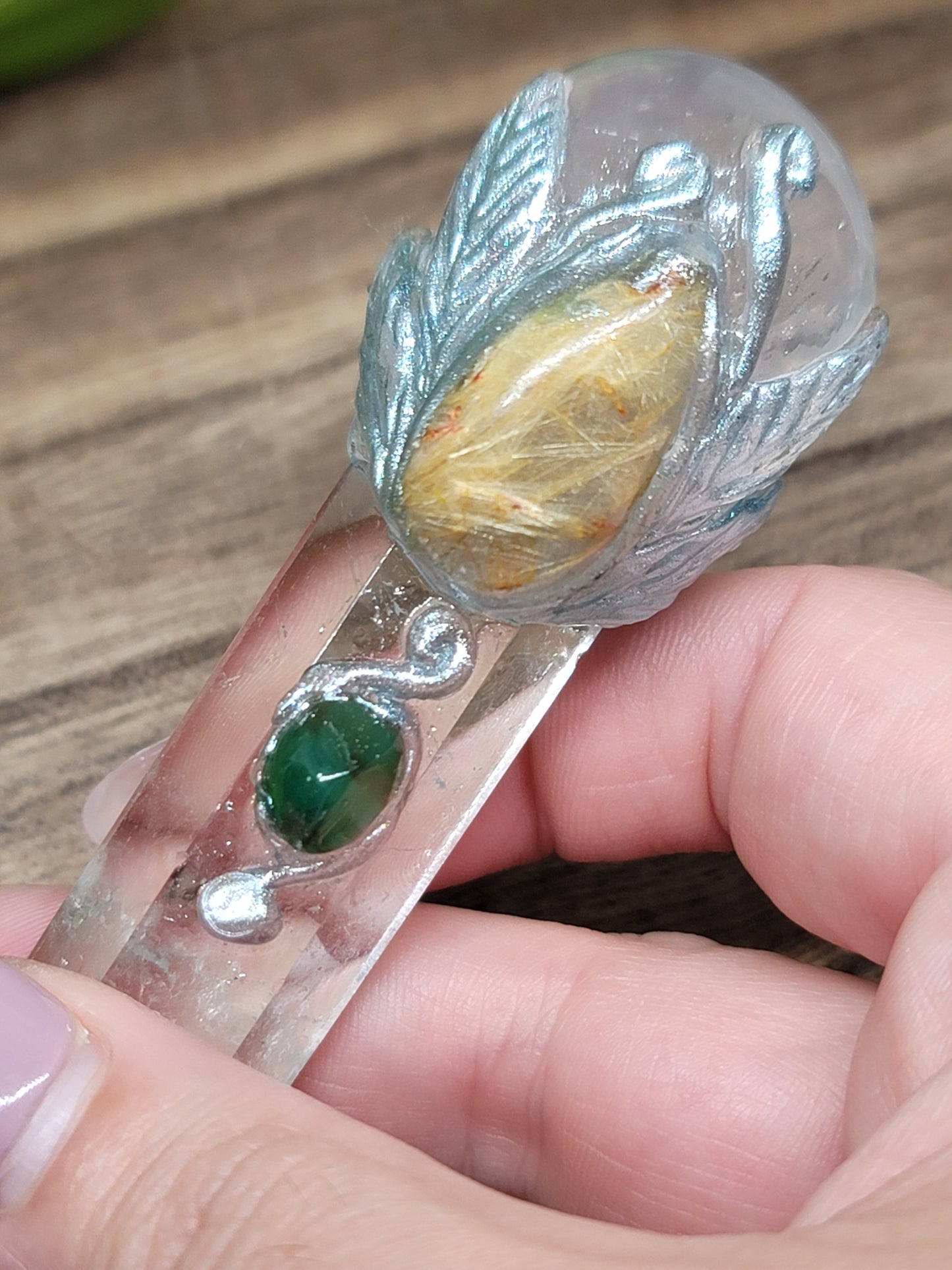 Handcrafted Quartz & Rose Quartz Wand – Unique Energy Tool for Healing & Manifestation