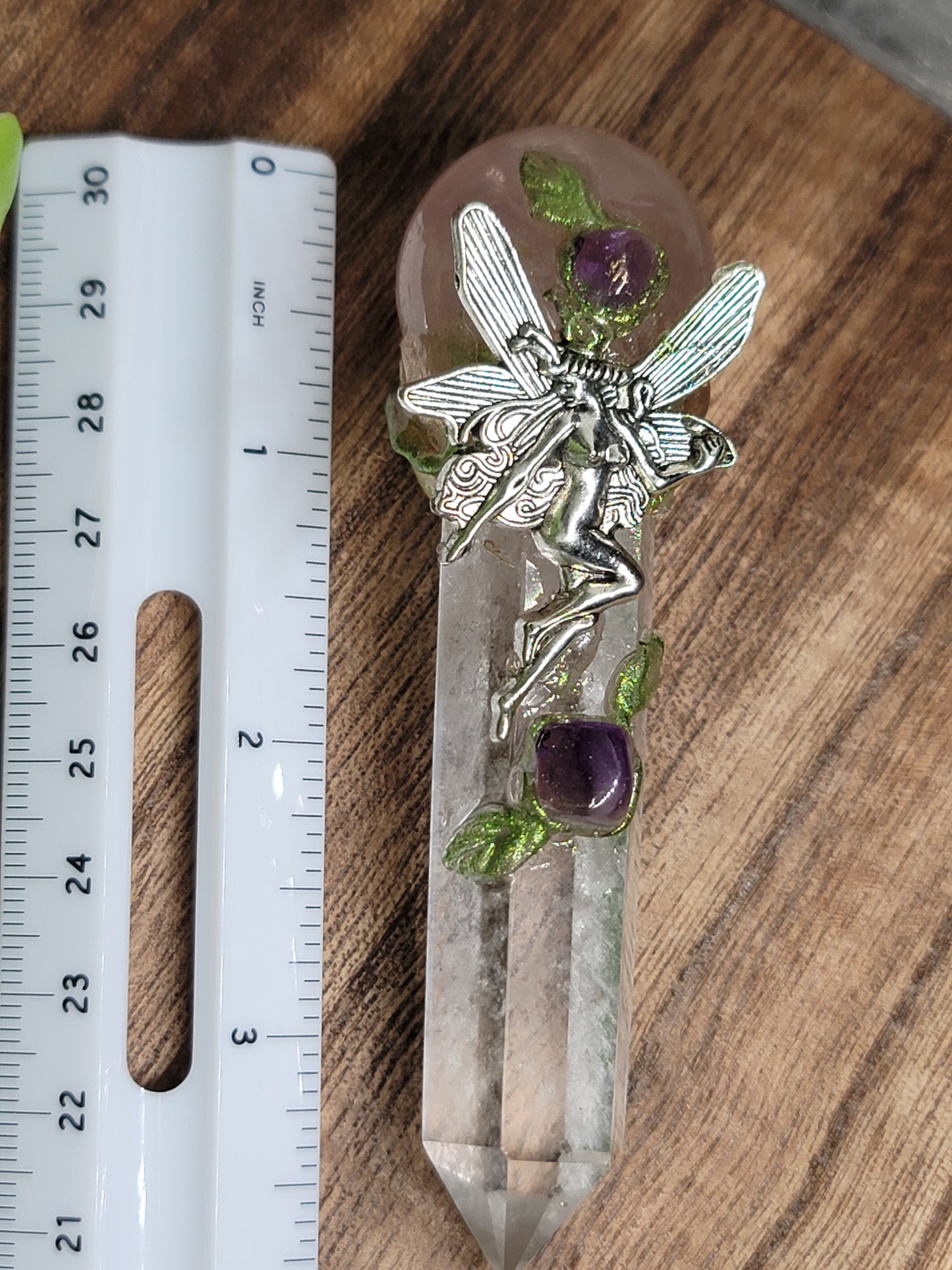 Handcrafted Quartz & Rose Quartz Wand – Unique Energy Tool for Healing & Manifestation