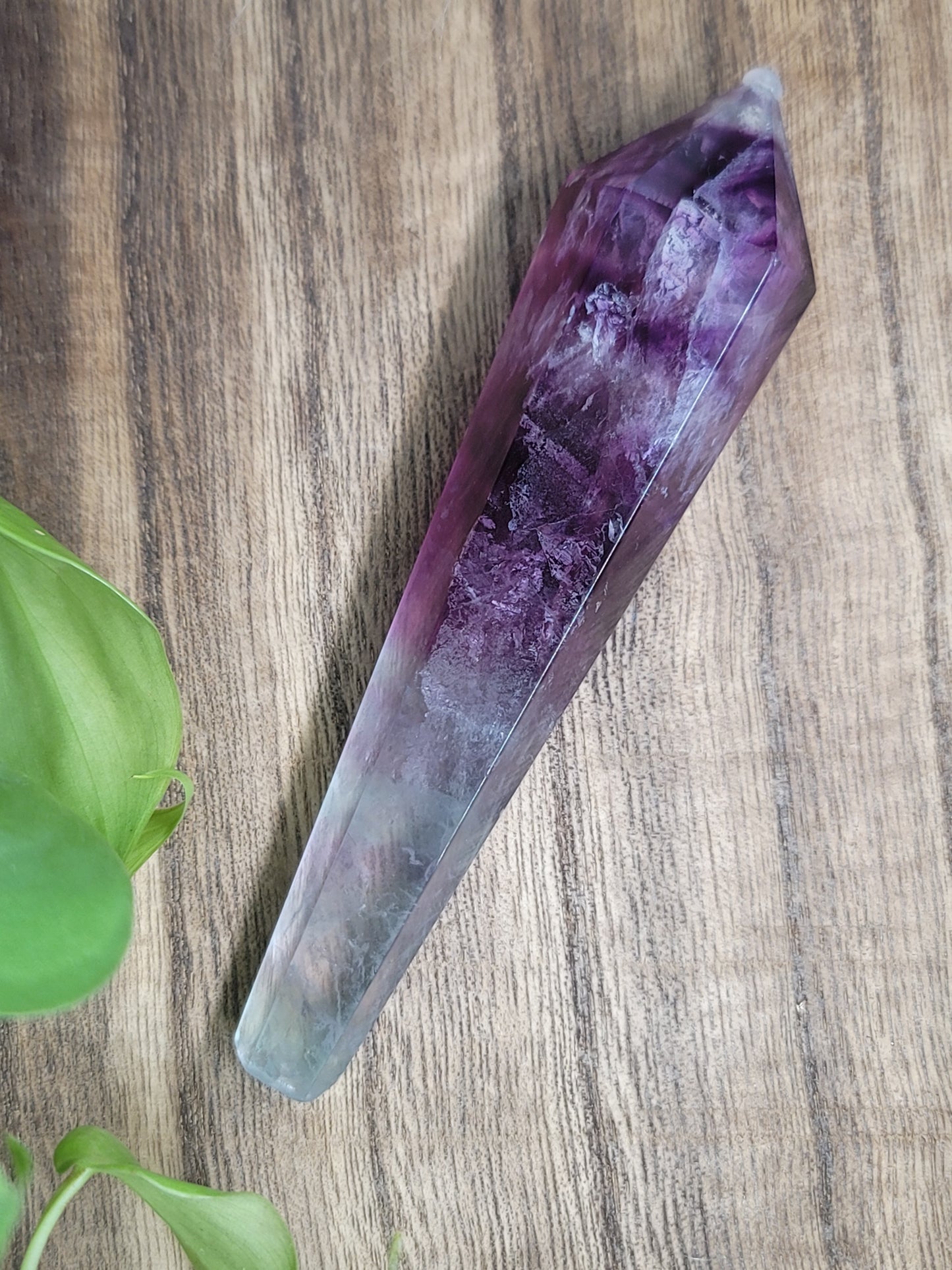 Watermelon Fluorite Wand – Crystal for Focus, Balance & Emotional Healing