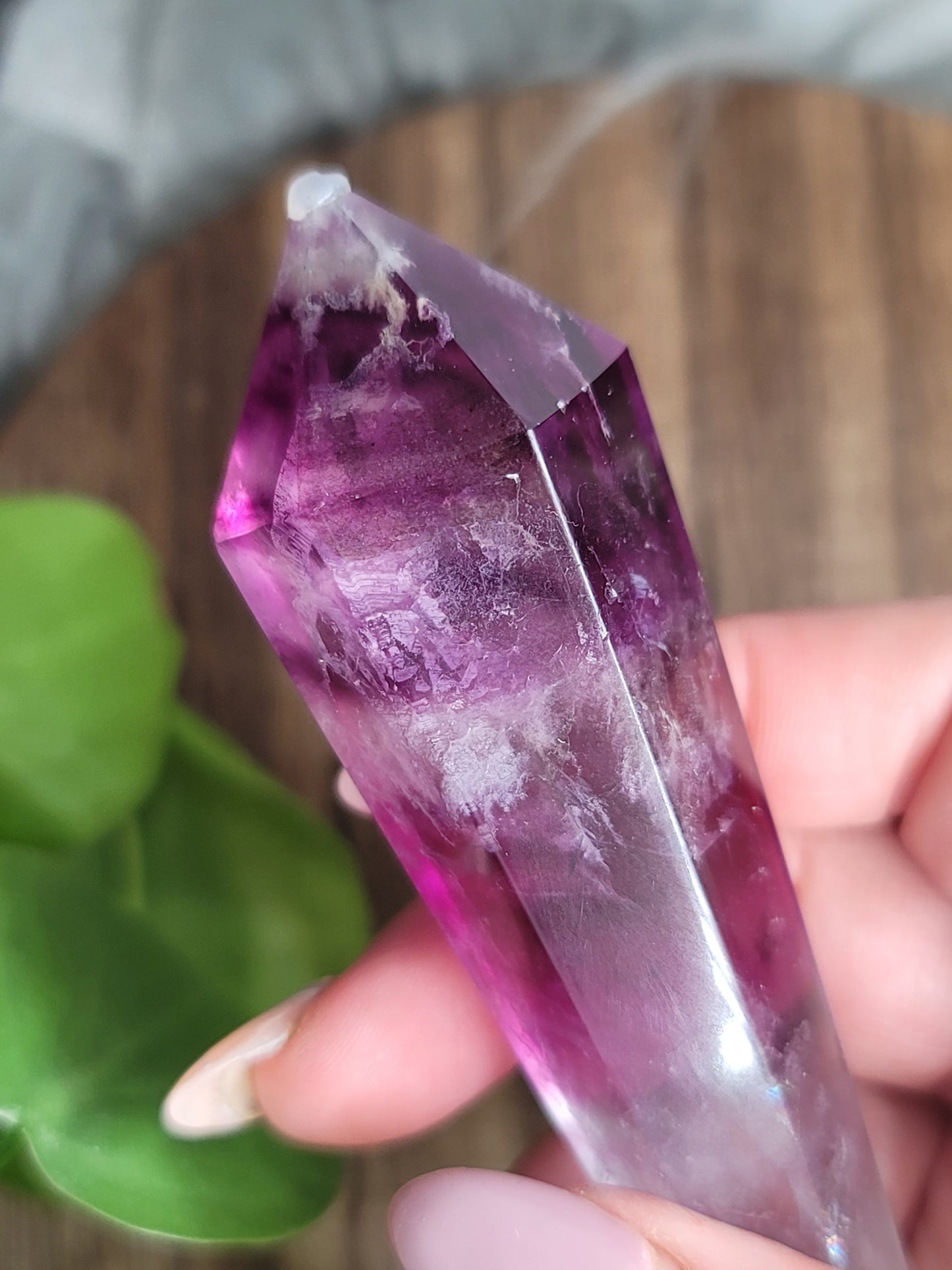 Watermelon Fluorite Wand – Crystal for Focus, Balance & Emotional Healing