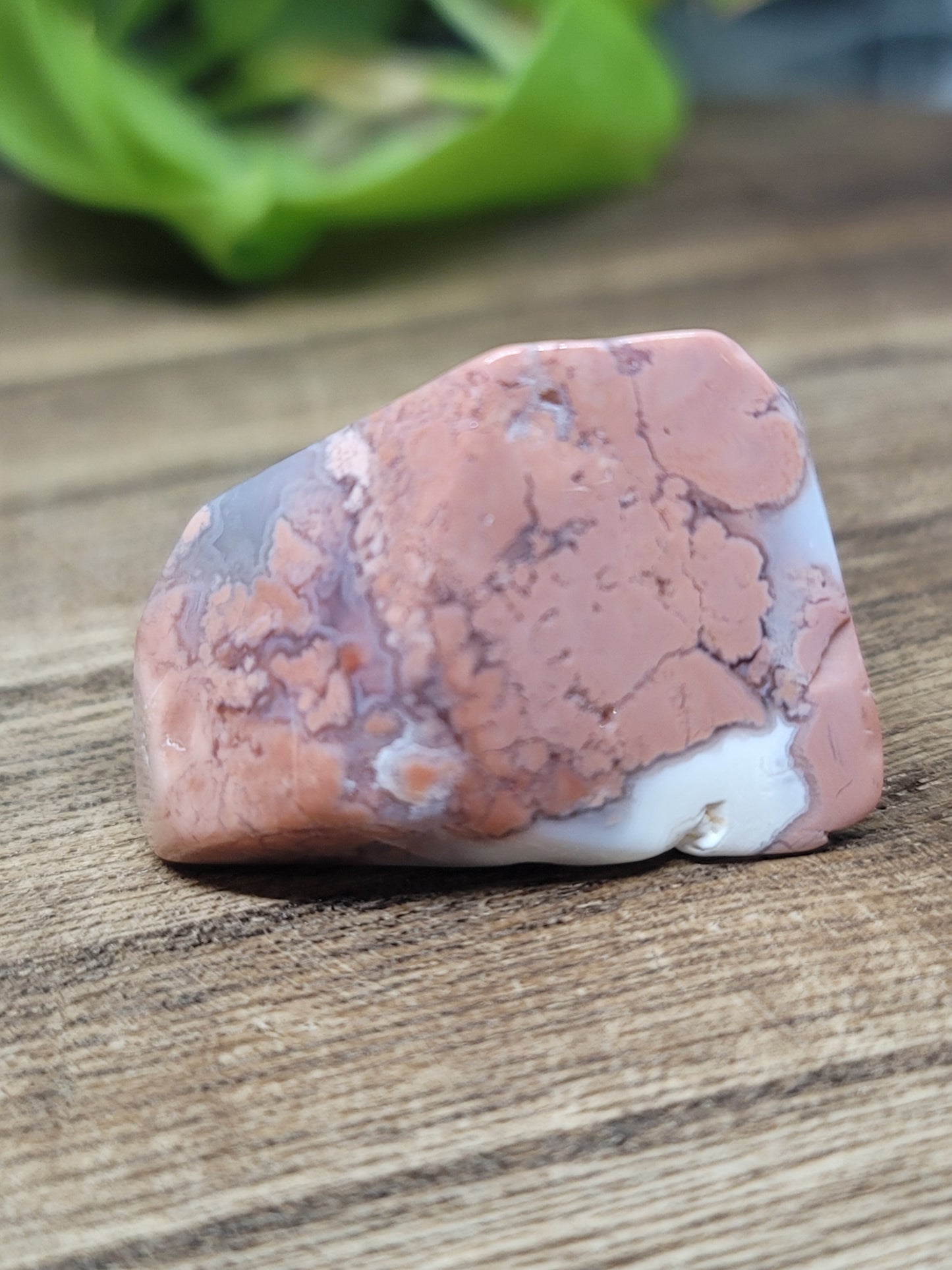 Pink Agate Freeform with Druzy – Calming & Heart-Healing Crystal