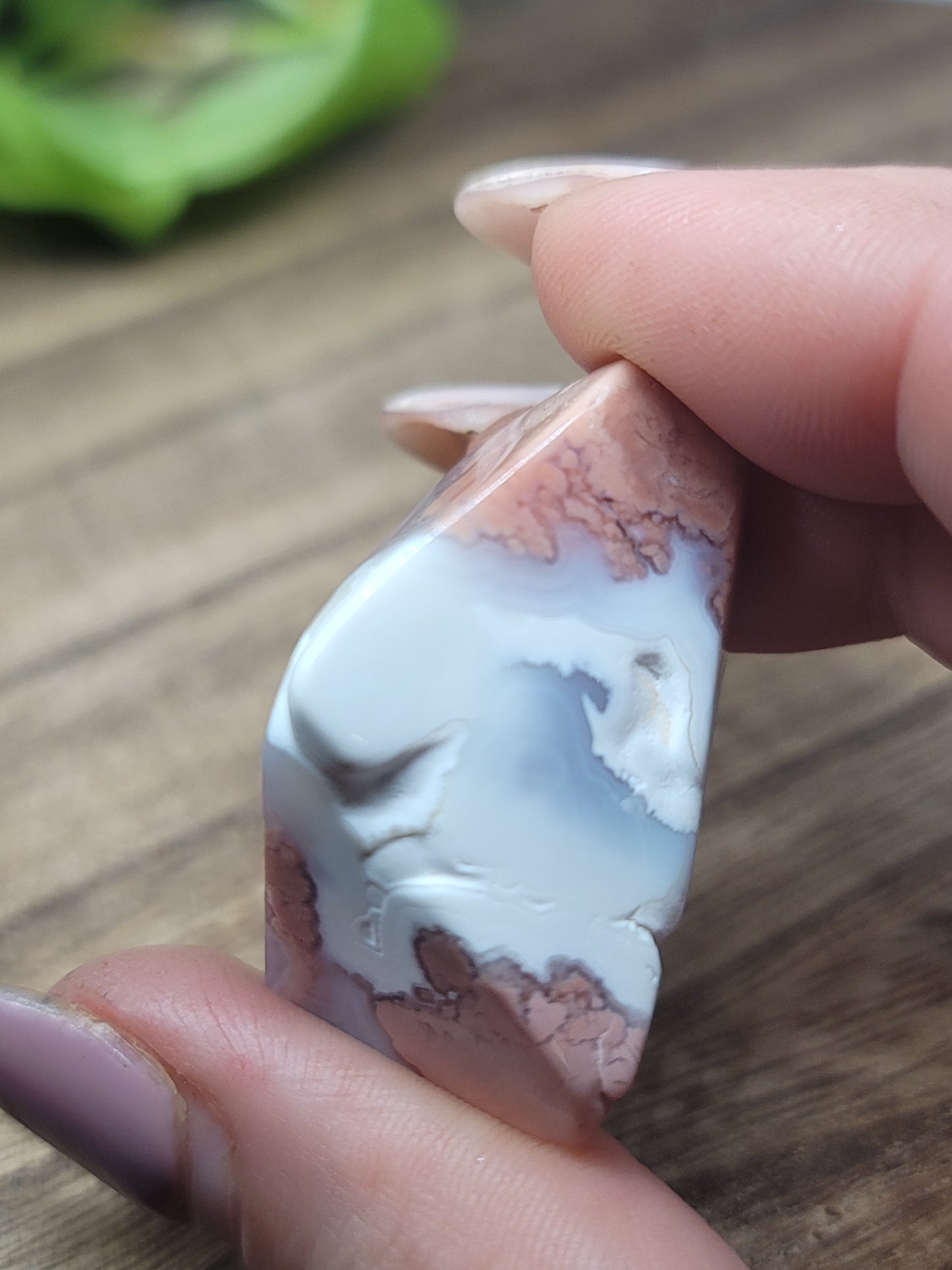 Pink Agate Freeform with Druzy – Calming & Heart-Healing Crystal