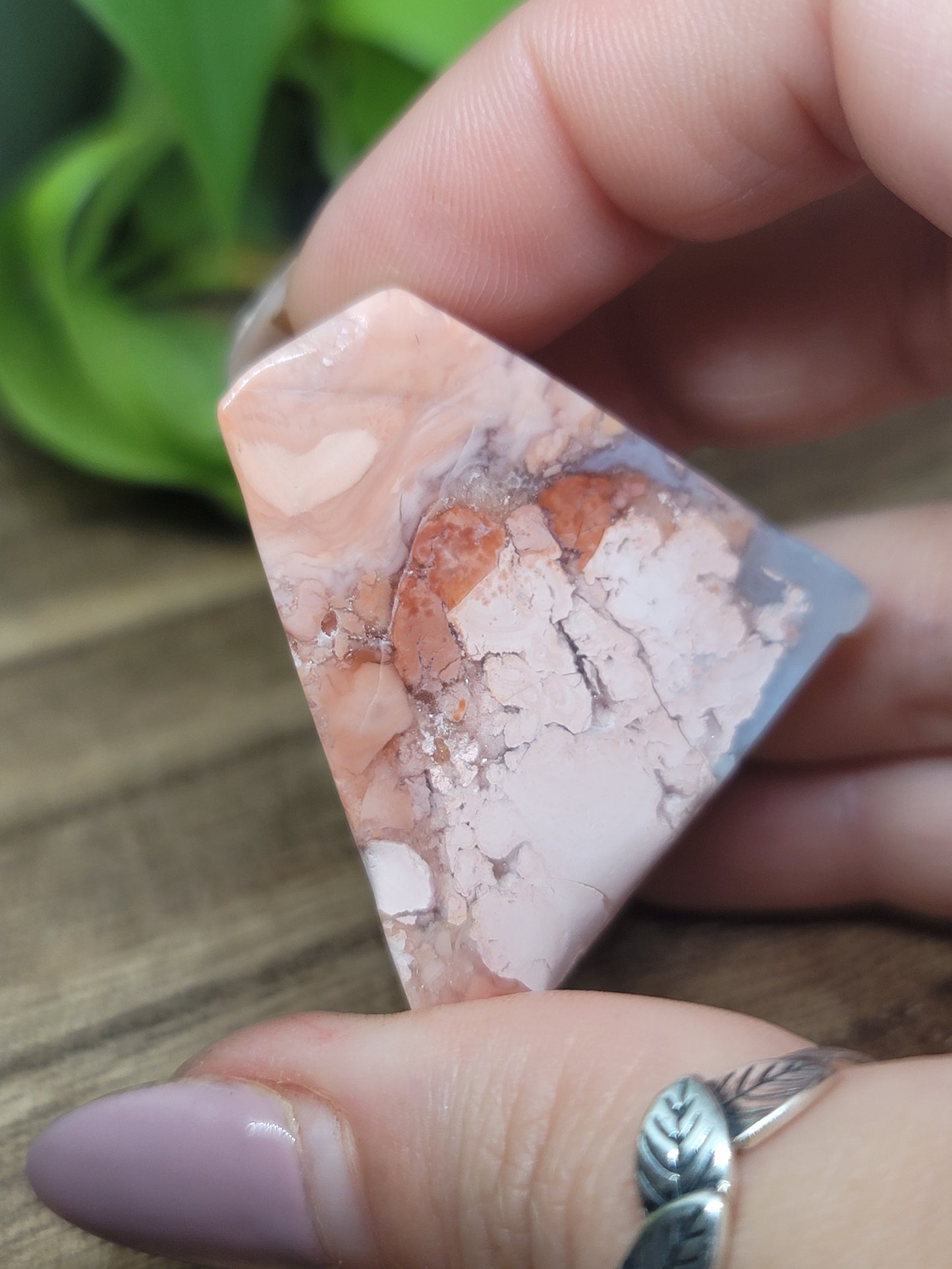 Pink Agate Freeform with Druzy – Calming & Heart-Healing Crystal