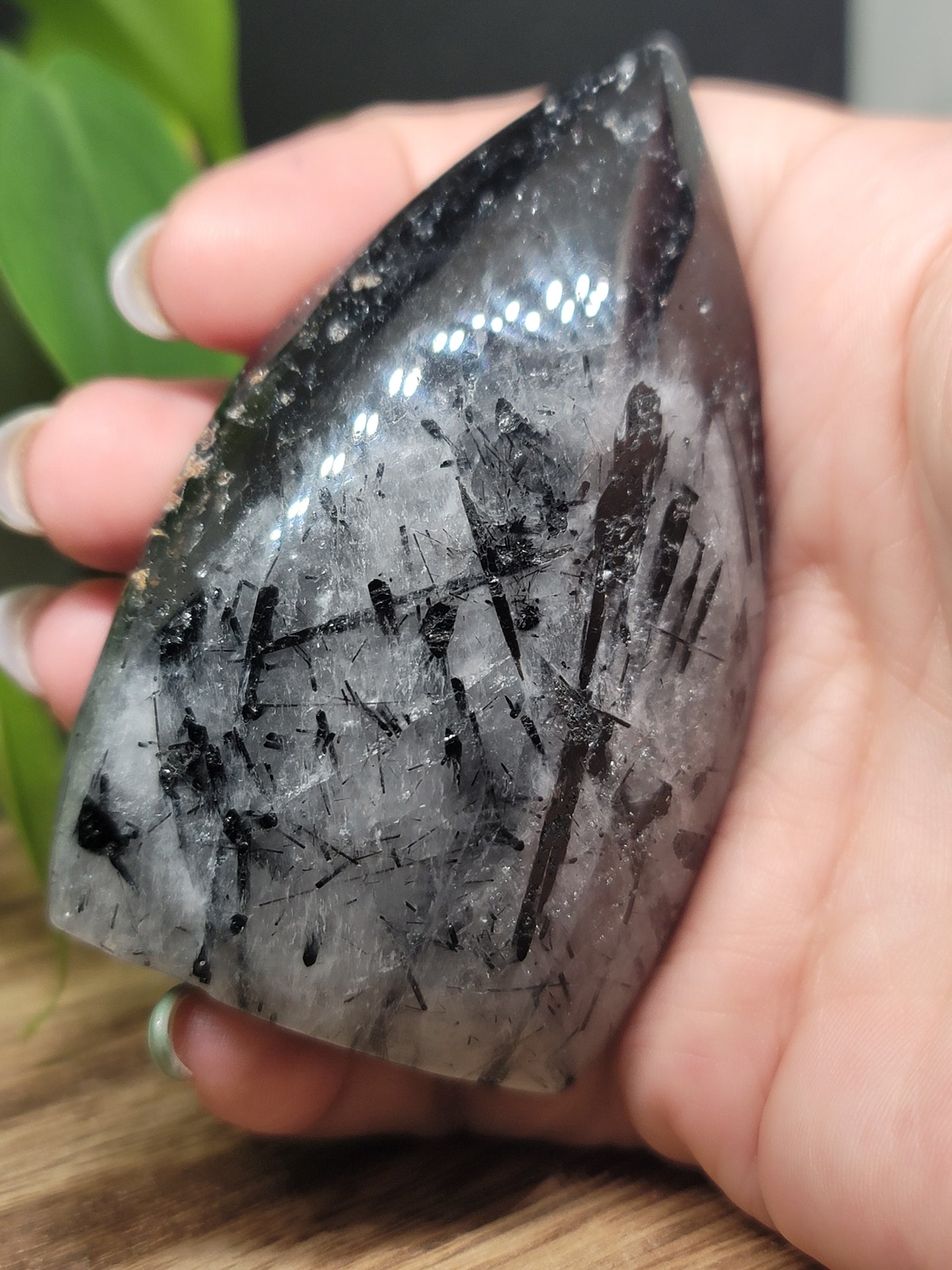 Black Tourmaline Quartz Free Form: Protection and Clarity