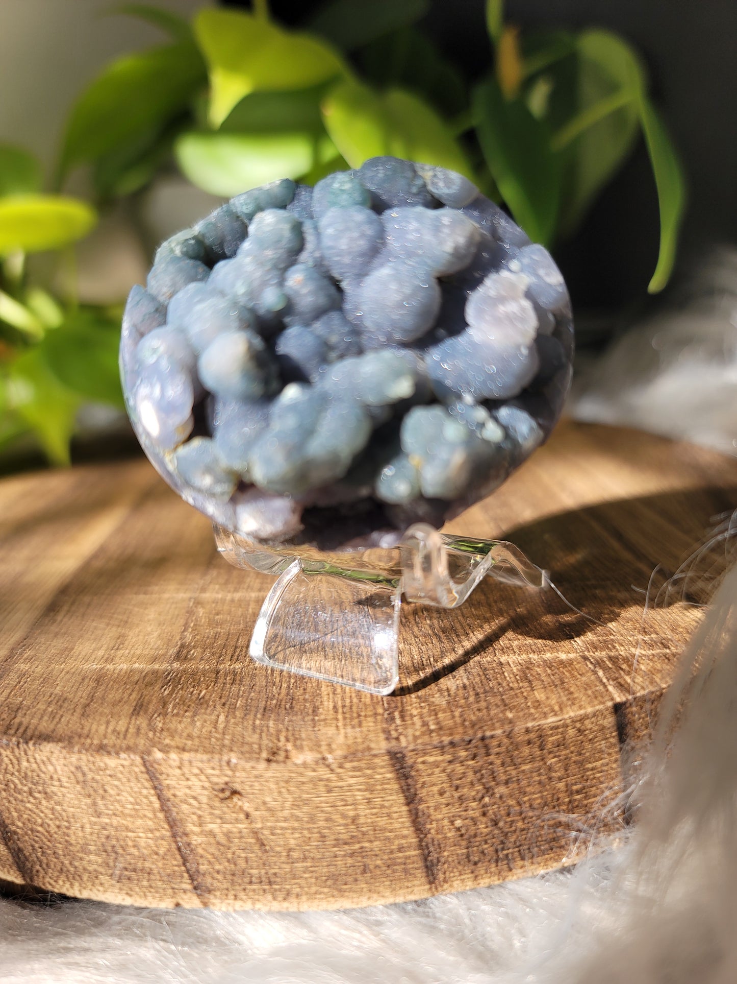 Druzy grape agate egg with grape bubbles