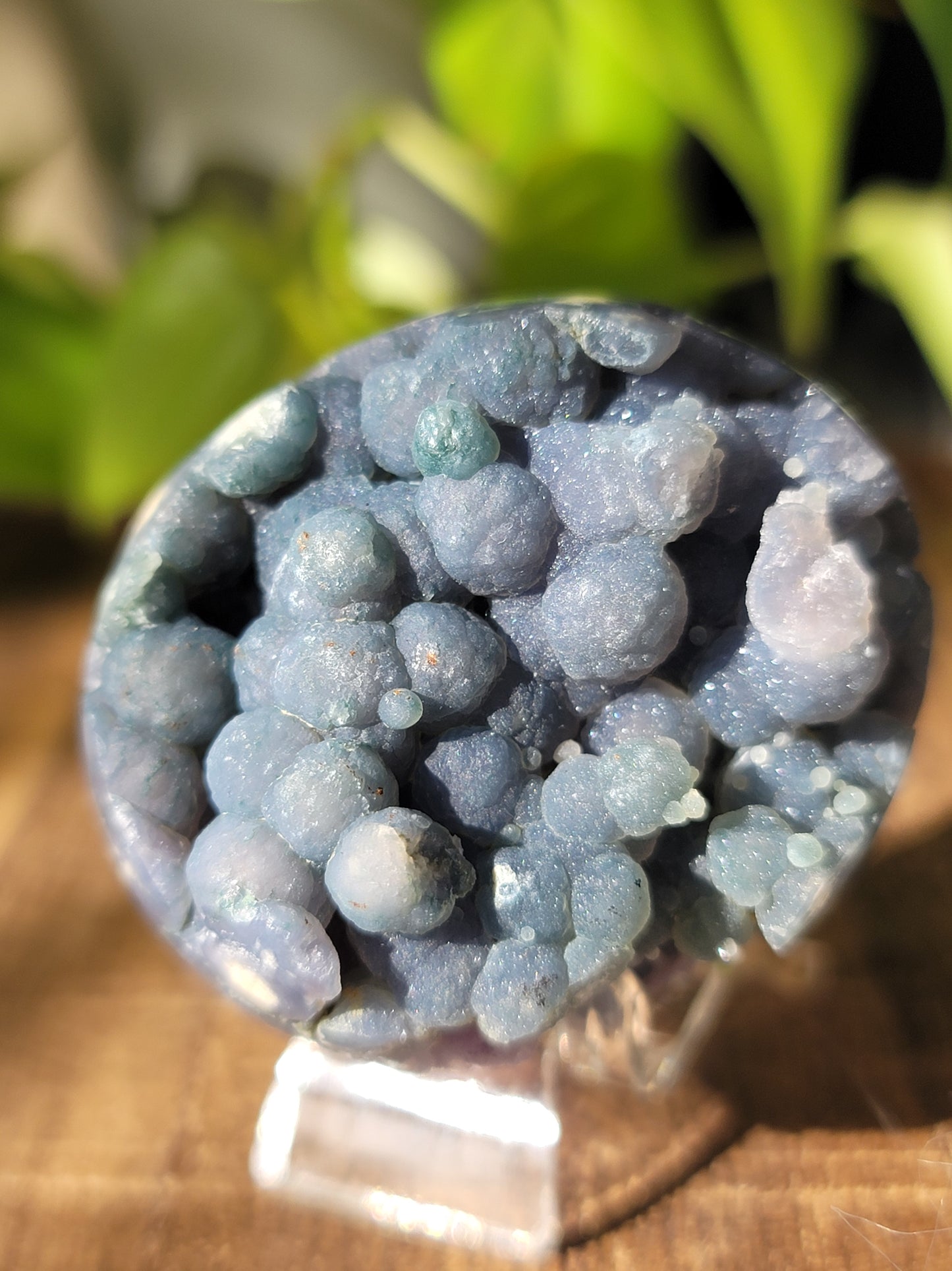 Druzy grape agate egg with grape bubbles