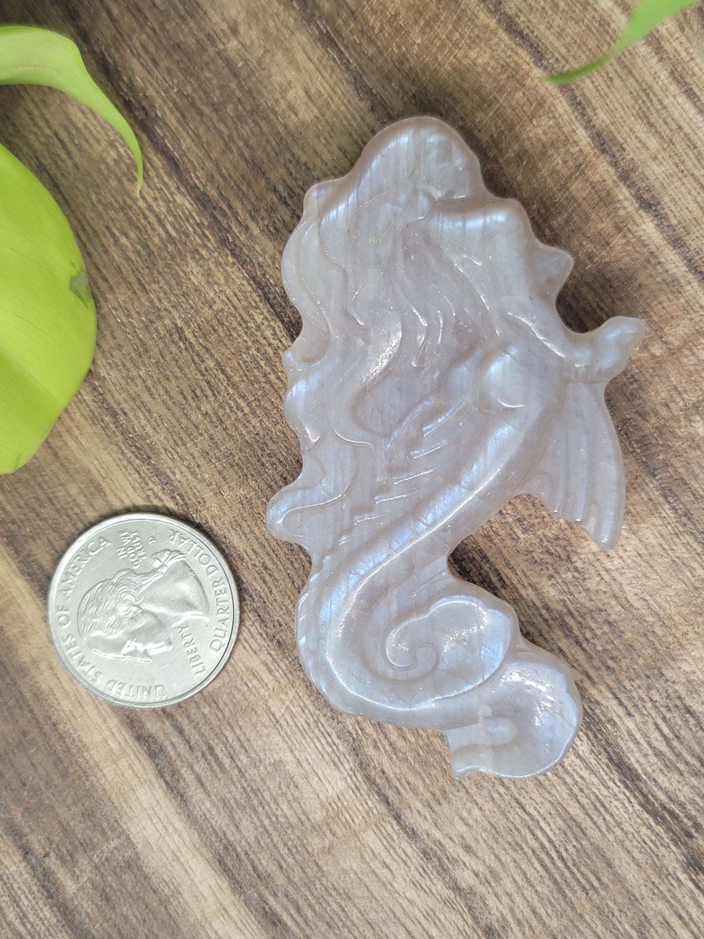 Moonstone Mermaid Carving – High Flash, Intuition & Feminine Power
