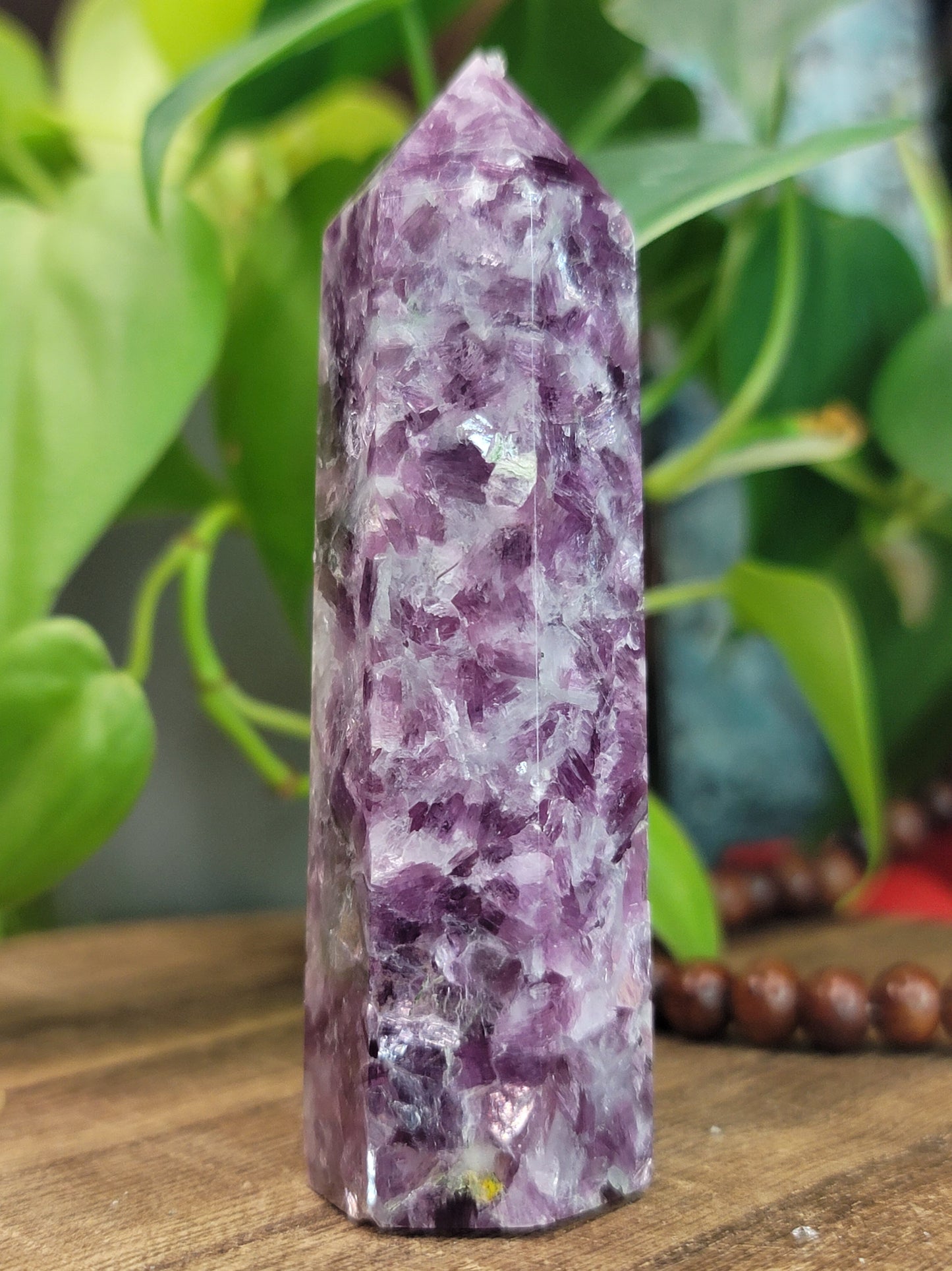 Purple Flash Lepidolite Point – Deep Healing, Self-Love & Inner Peace