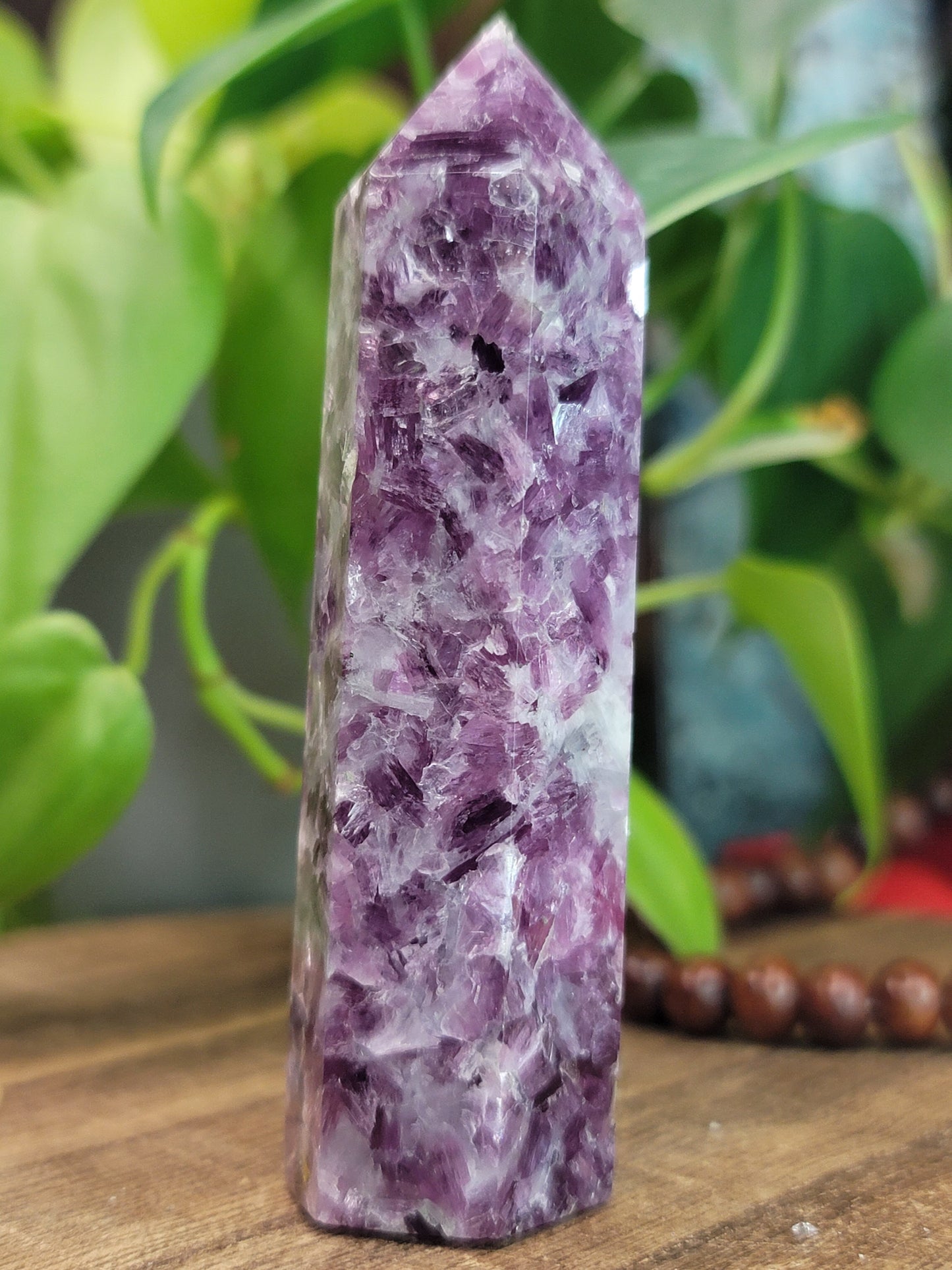 Purple Flash Lepidolite Point – Deep Healing, Self-Love & Inner Peace
