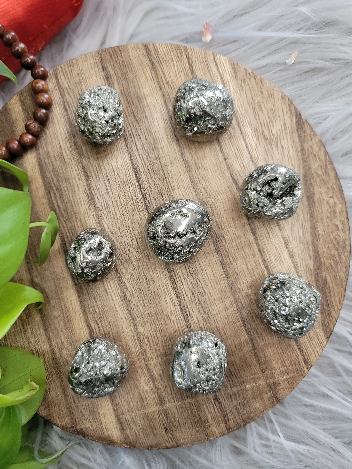 High-Quality Druzy Peruvian Pyrite Tumble – Confidence, Success & Next-Level Energy