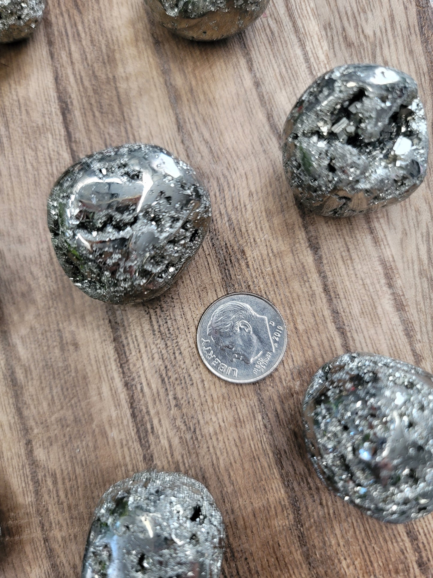 High-Quality Druzy Peruvian Pyrite Tumble – Confidence, Success & Next-Level Energy