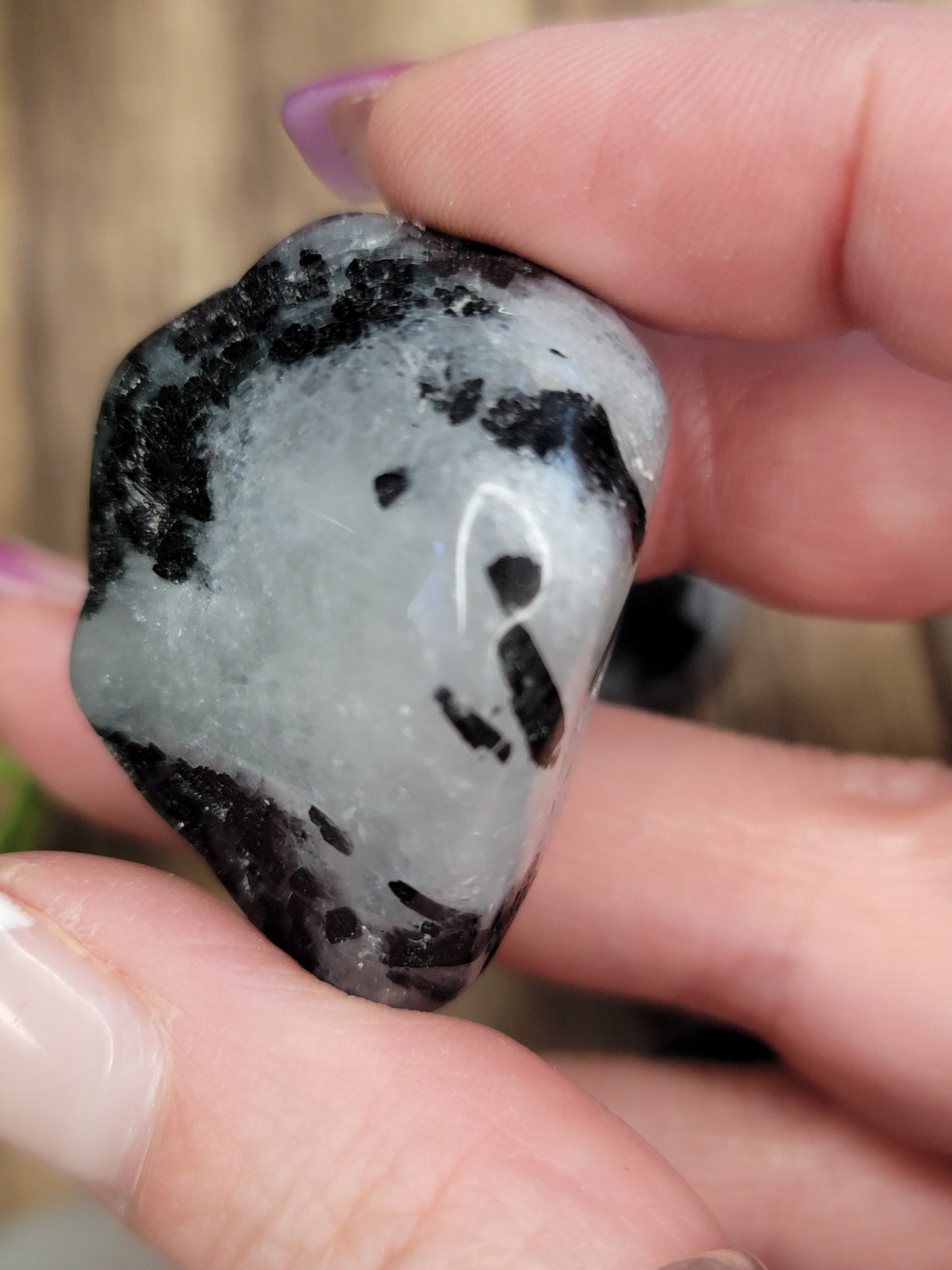 Tourmalinated Quartz Tumble – Protection, Clarity & Emotional Strength
