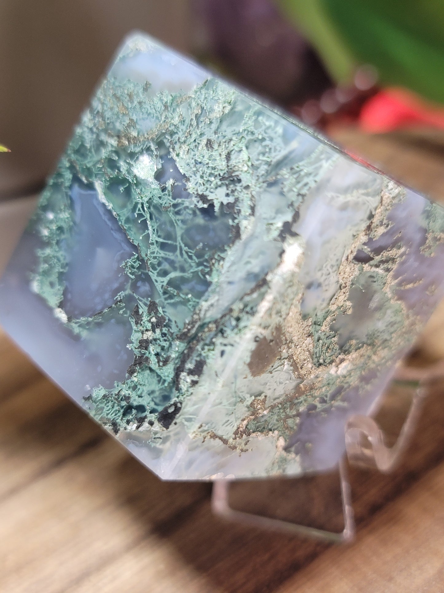 Moss Agate Cube – Stability, Growth & Earth-Aligned Energy