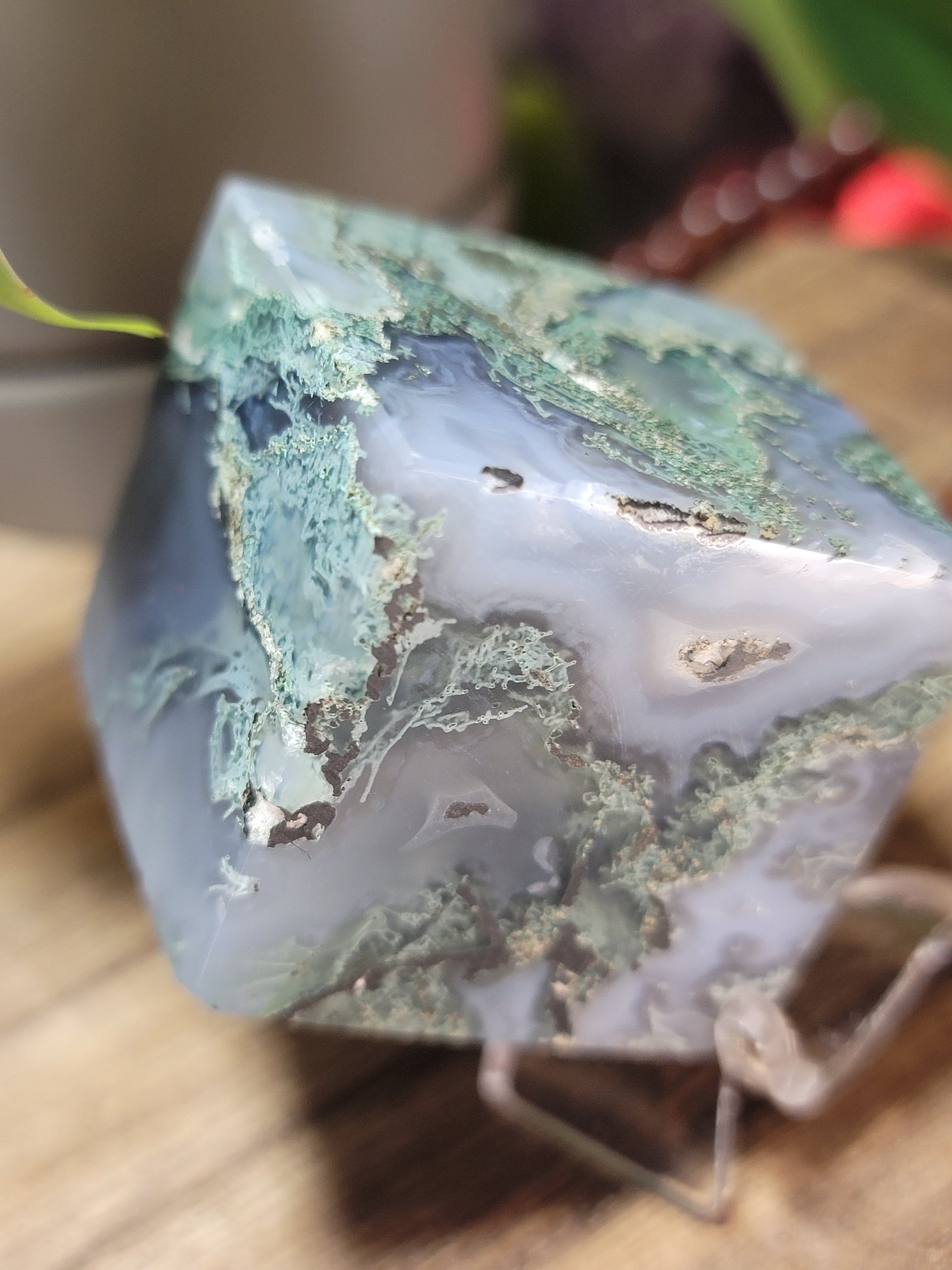 Moss Agate Cube – Stability, Growth & Earth-Aligned Energy