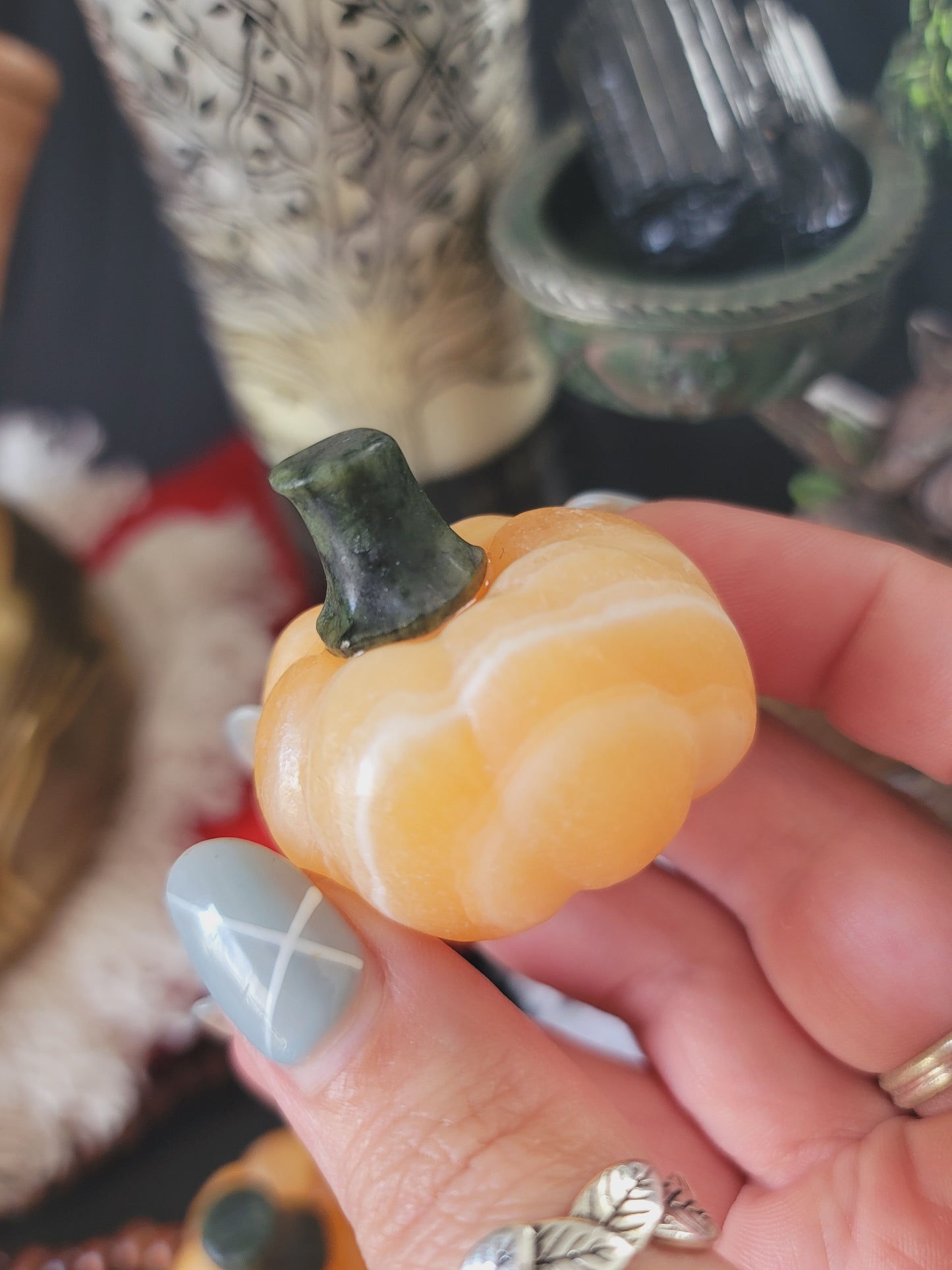 Orange Calcite Pumpkin: Spark Joy and Shine Through the Shadows