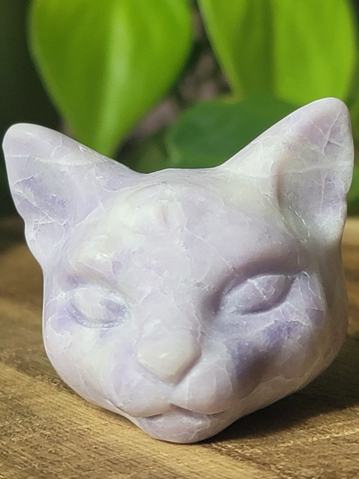 Cat Head Carving Third Eye Spiritual Tool for Intuition and Protection