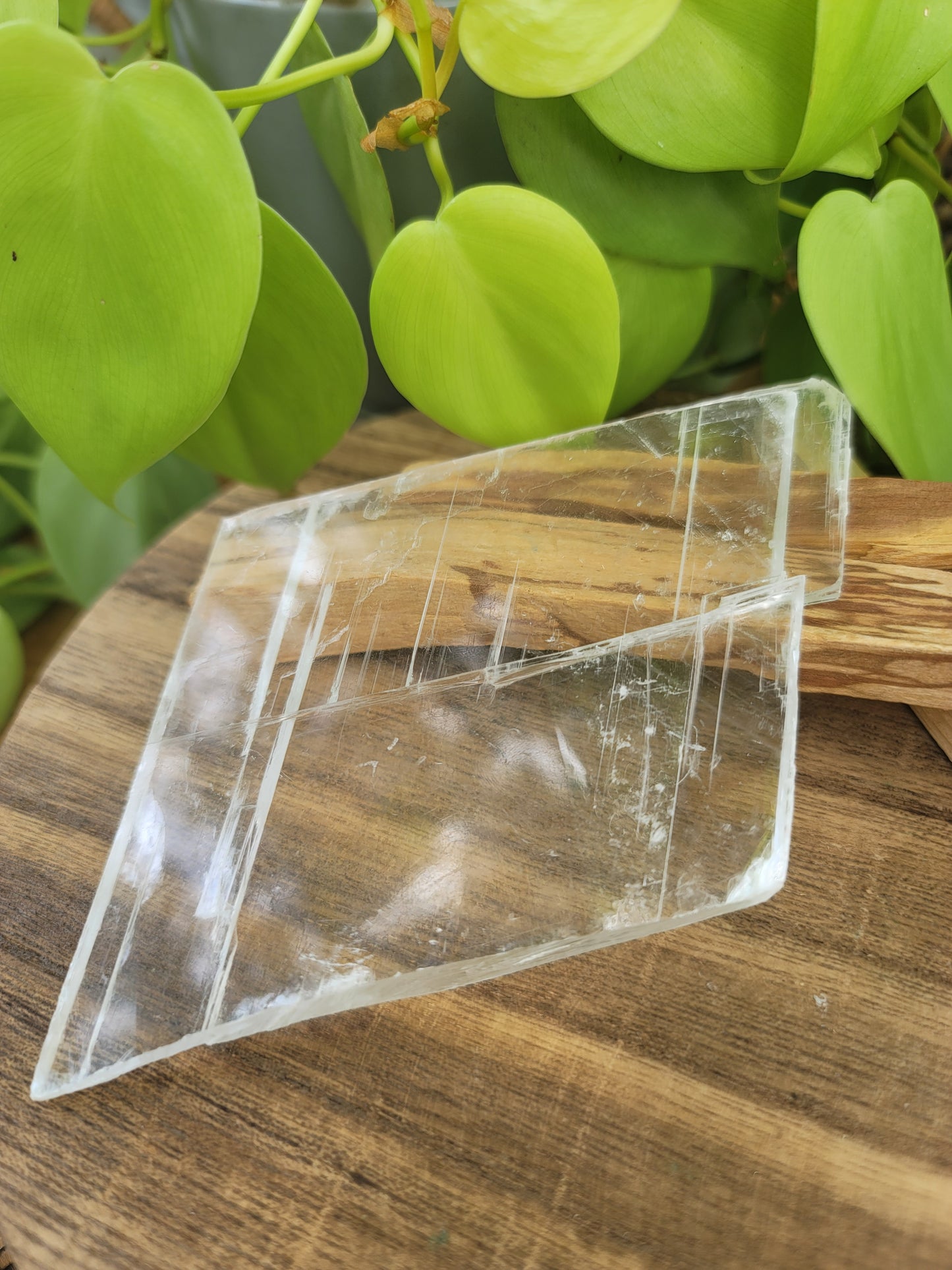 Selenite Charging Plate 4x4" Optically Clear for Crystal Charging Aura Cleansing and Energy Flow