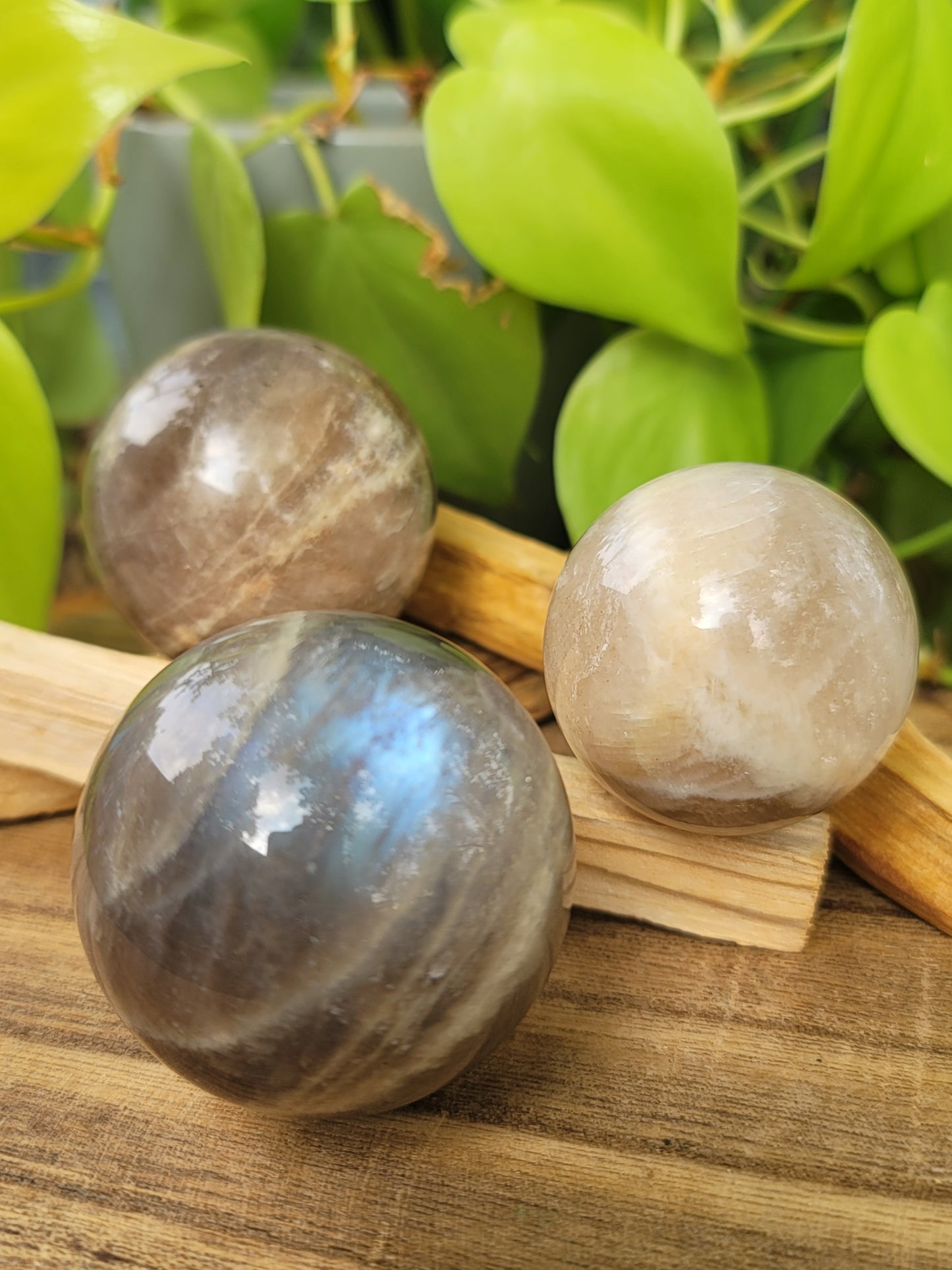 Moonstone Sphere for Intuition Feminine Energy and Emotional Flow